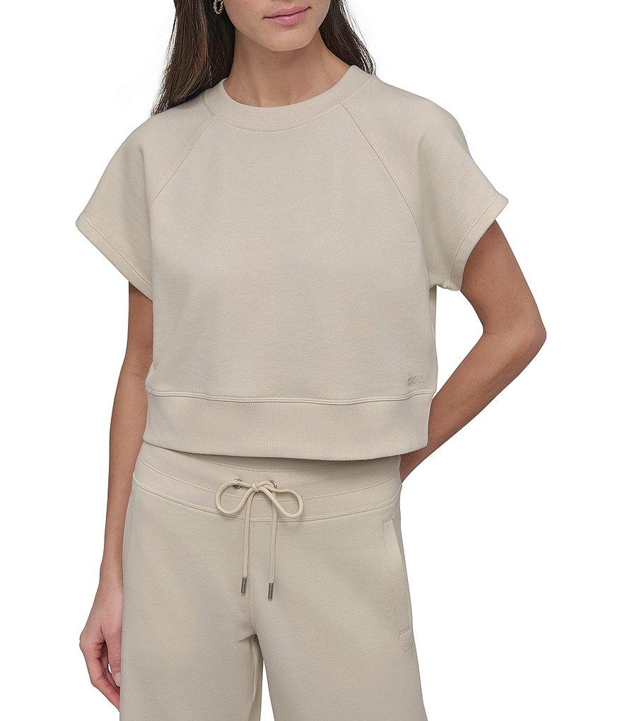DKNY Sport By Donna Karan HD Logo Short Sleeve Cropped Pullover Product Image