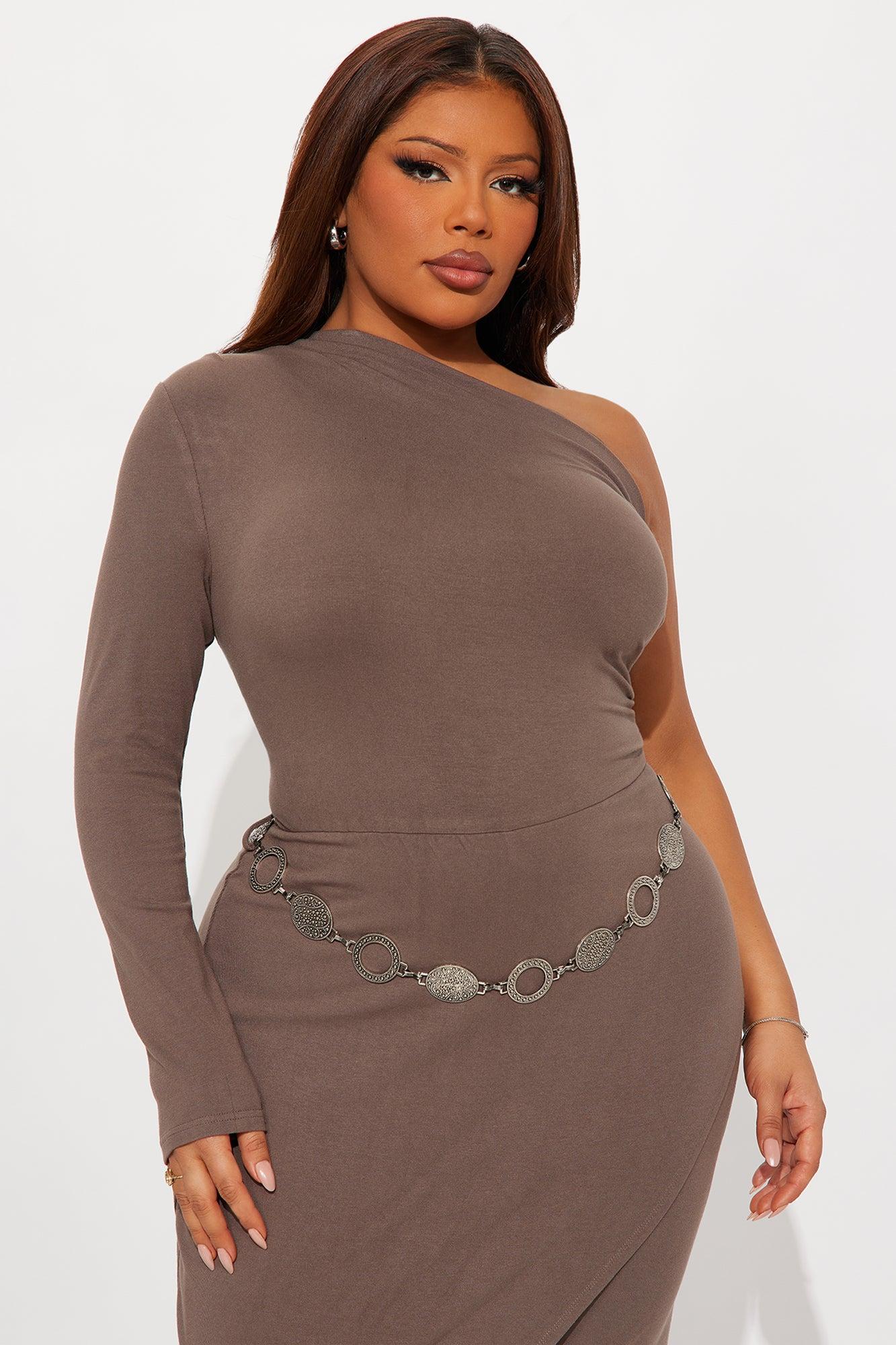 Maritza One Shoulder Jumpsuit - Charcoal Female Product Image