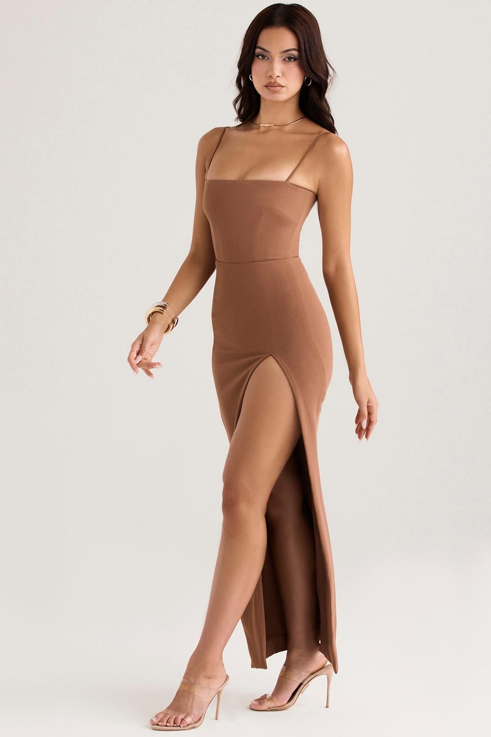 Jaida  toast corset maxi dress Product Image