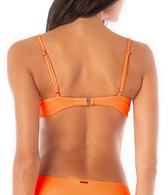 Maaji Flirt Neon Orange Reversible Thin Side Classic Swim Bottom Product Image