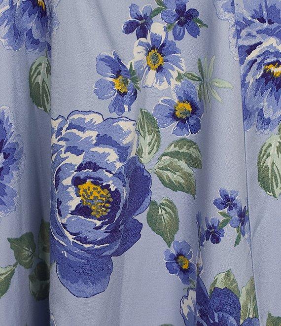 Honey and Rosie Floral Sateen Sweetheart Neck A-Line Midi Dress Product Image