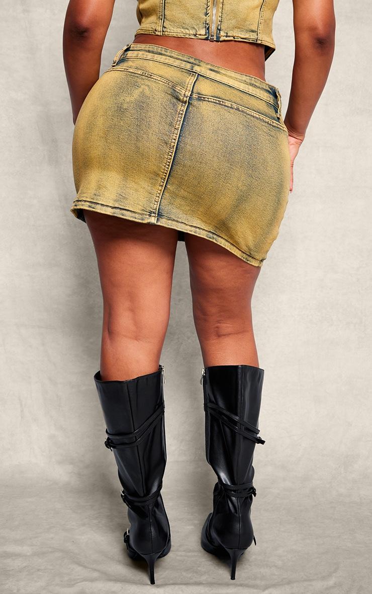 Shape Yellow Denim Micro Mini Skirt Product Image