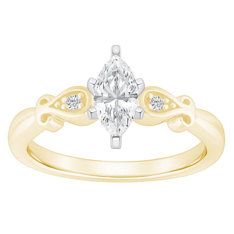 Alyson Layne 14k Gold 1/2 Carat T.W. Diamond Marquise Cut Engagement Ring, Womens White Gold Product Image