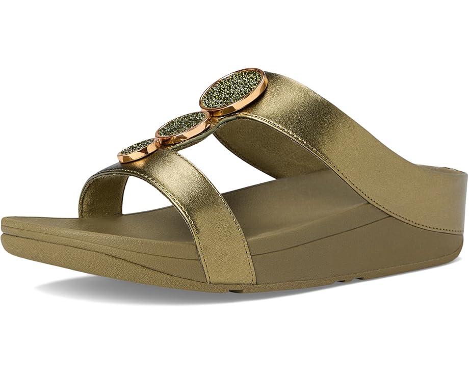 Lulu Adjustable-Buckle Metallic-Leather Slides Product Image