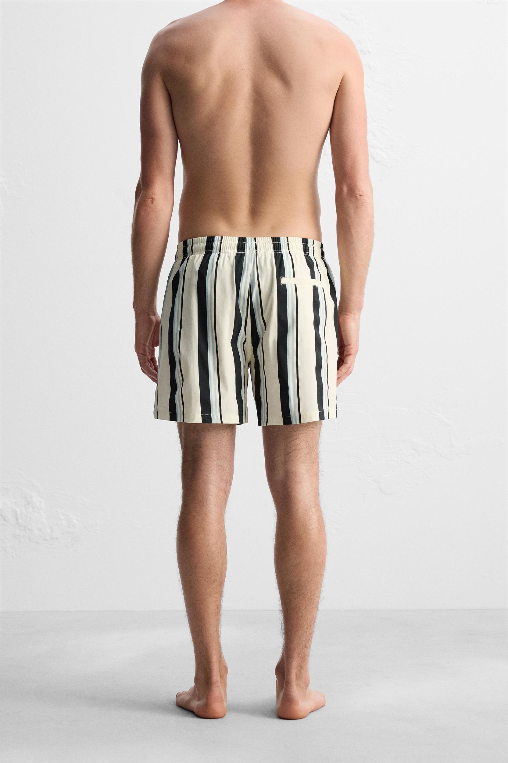 STRIPED MID-LENGTH SWIMSUIT Product Image
