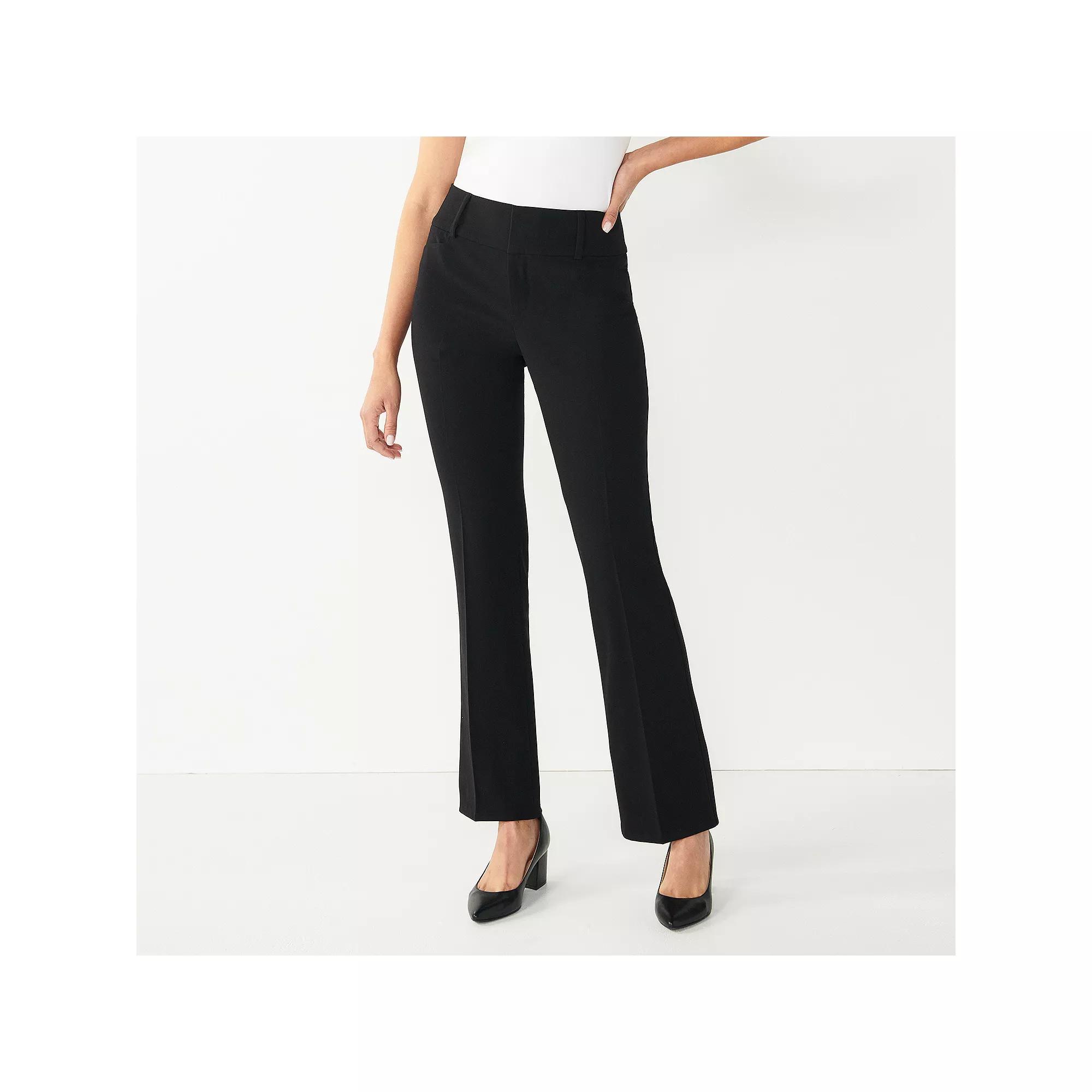 Petite Nine West Magic Waist Barely Boot Pants, Women's, Size: 6 Petite, Black Product Image