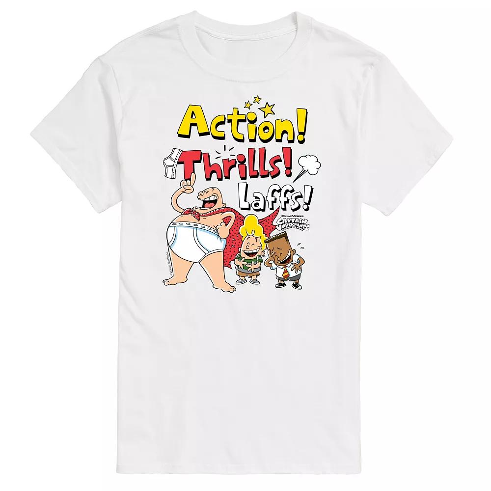 Men's Captain Underpants Action ThrilLong Sleeve Graphic Tee Tee,  Product Image