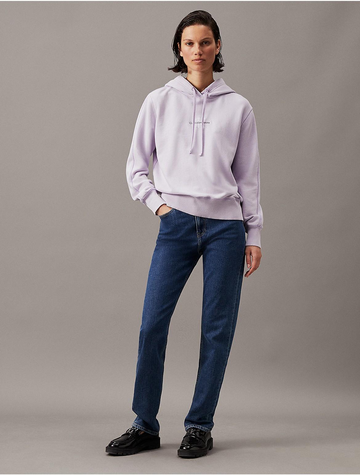 Calvin Klein Womens Washed Monologo Relaxed Hoodie - Purple Product Image
