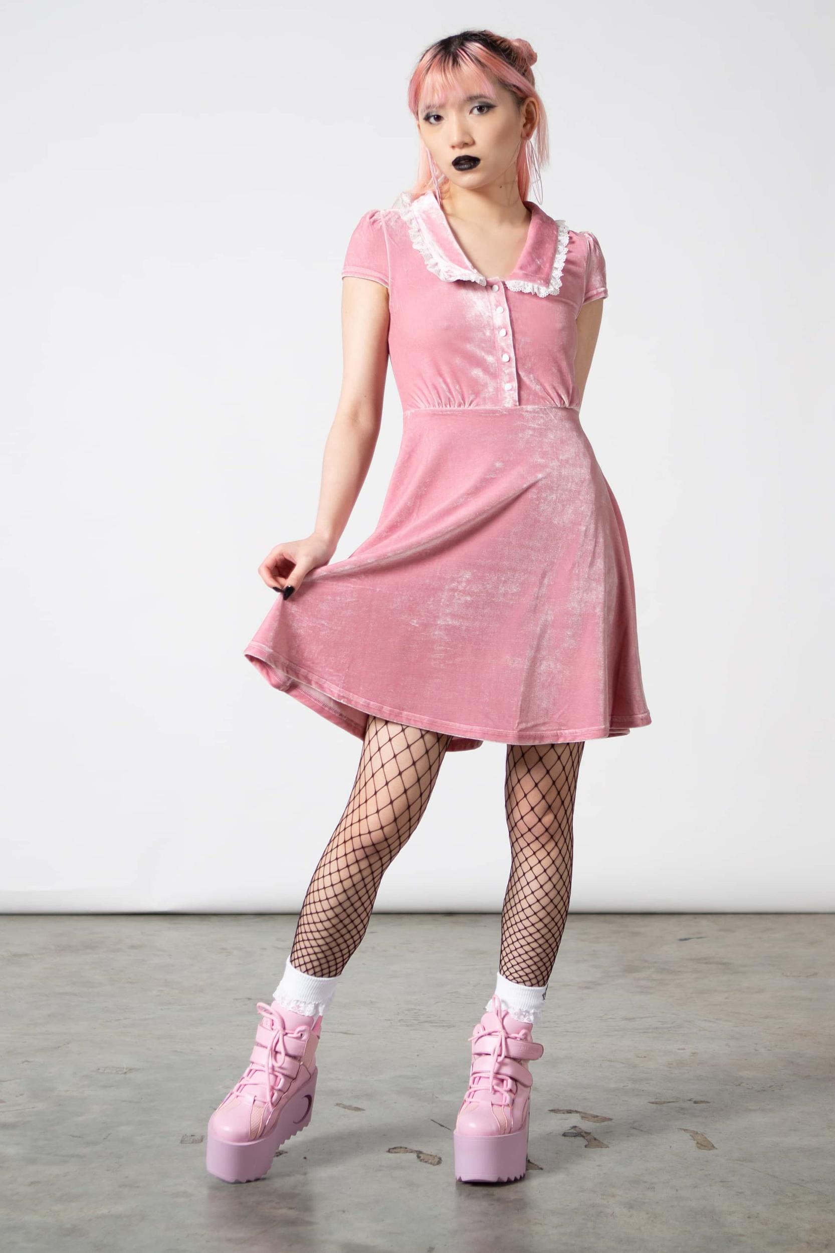 Every Mourning Collar Dress [PASTEL PINK] - Resurrect Female Product Image