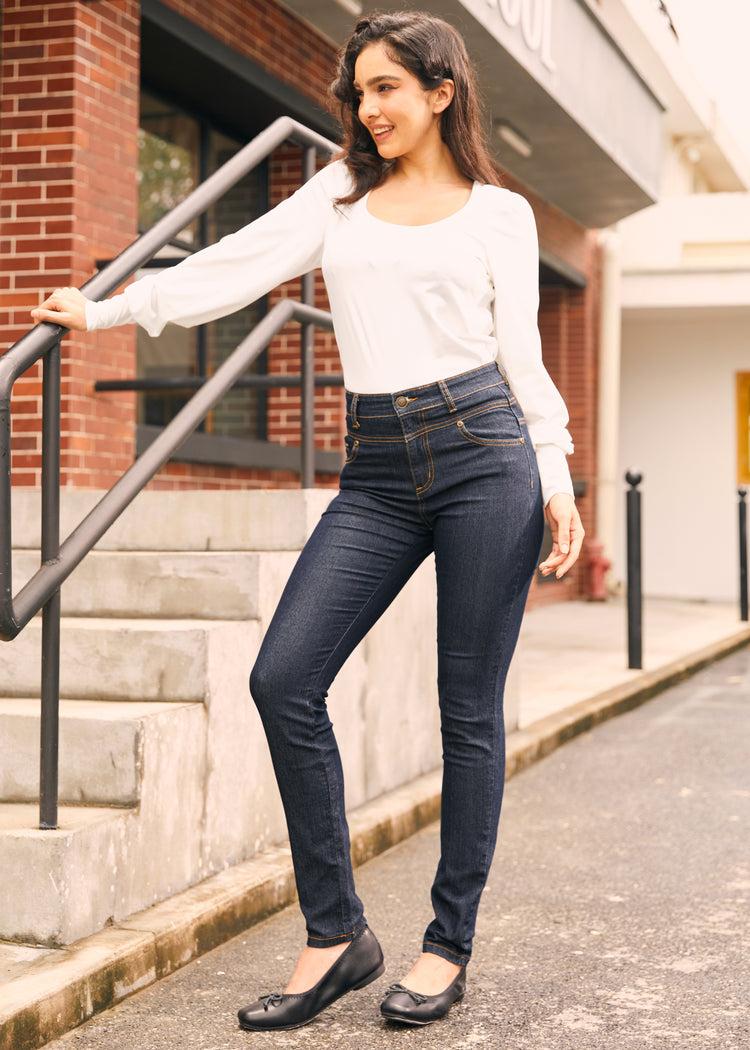 Karaoke Seamstress Buttoned Skinny Jeans Product Image