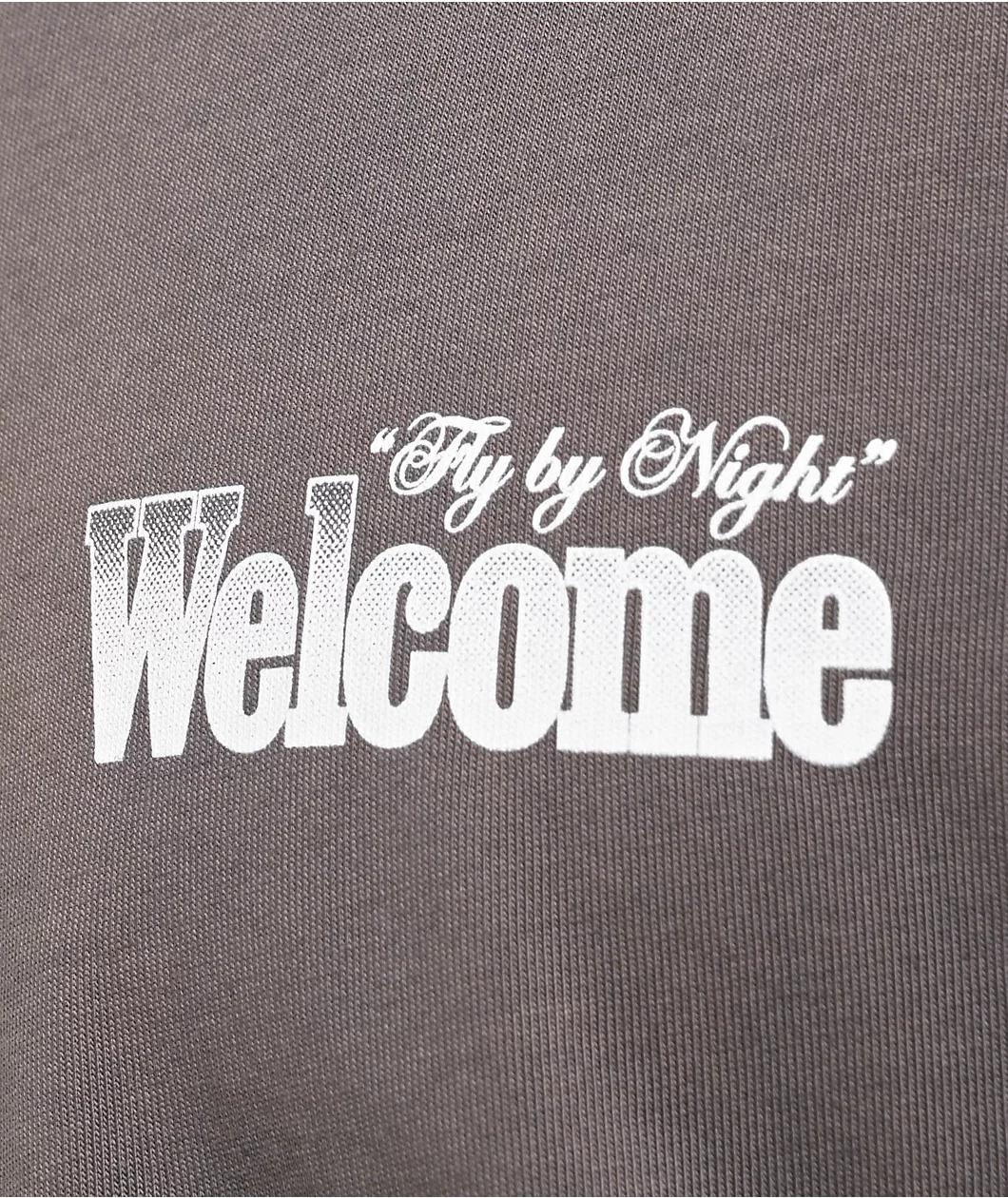 Welcome Fly By Night Brown Enzyme Wash T-Shirt Product Image