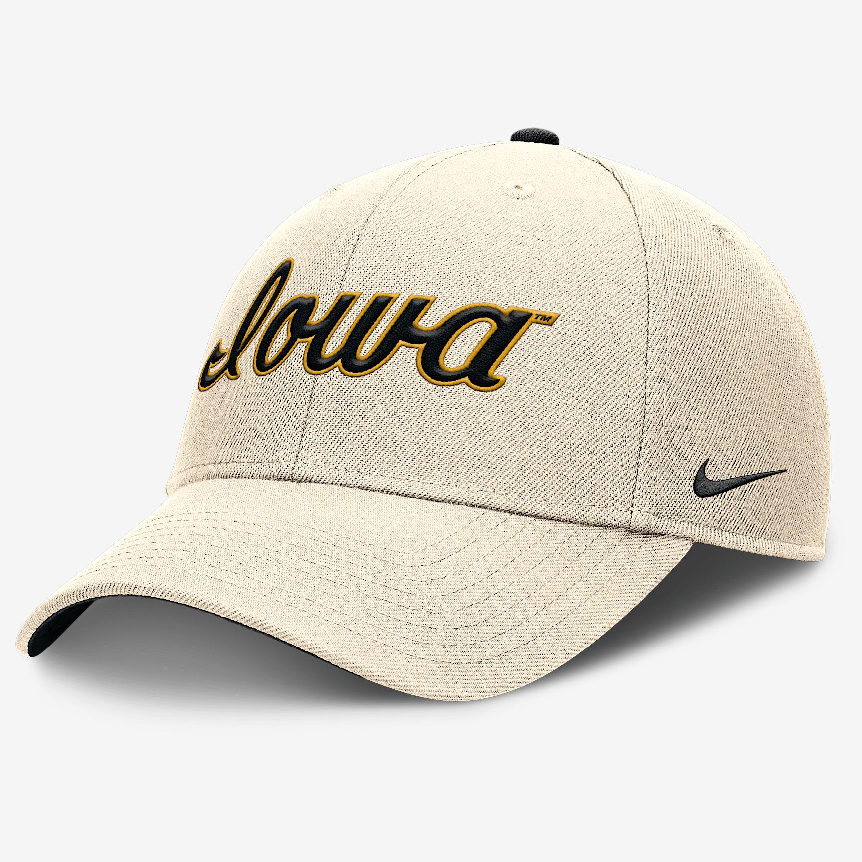 Men's Nike Natural Iowa Hawkeyes Primetime Rise Adjustable Hat, Beige Product Image