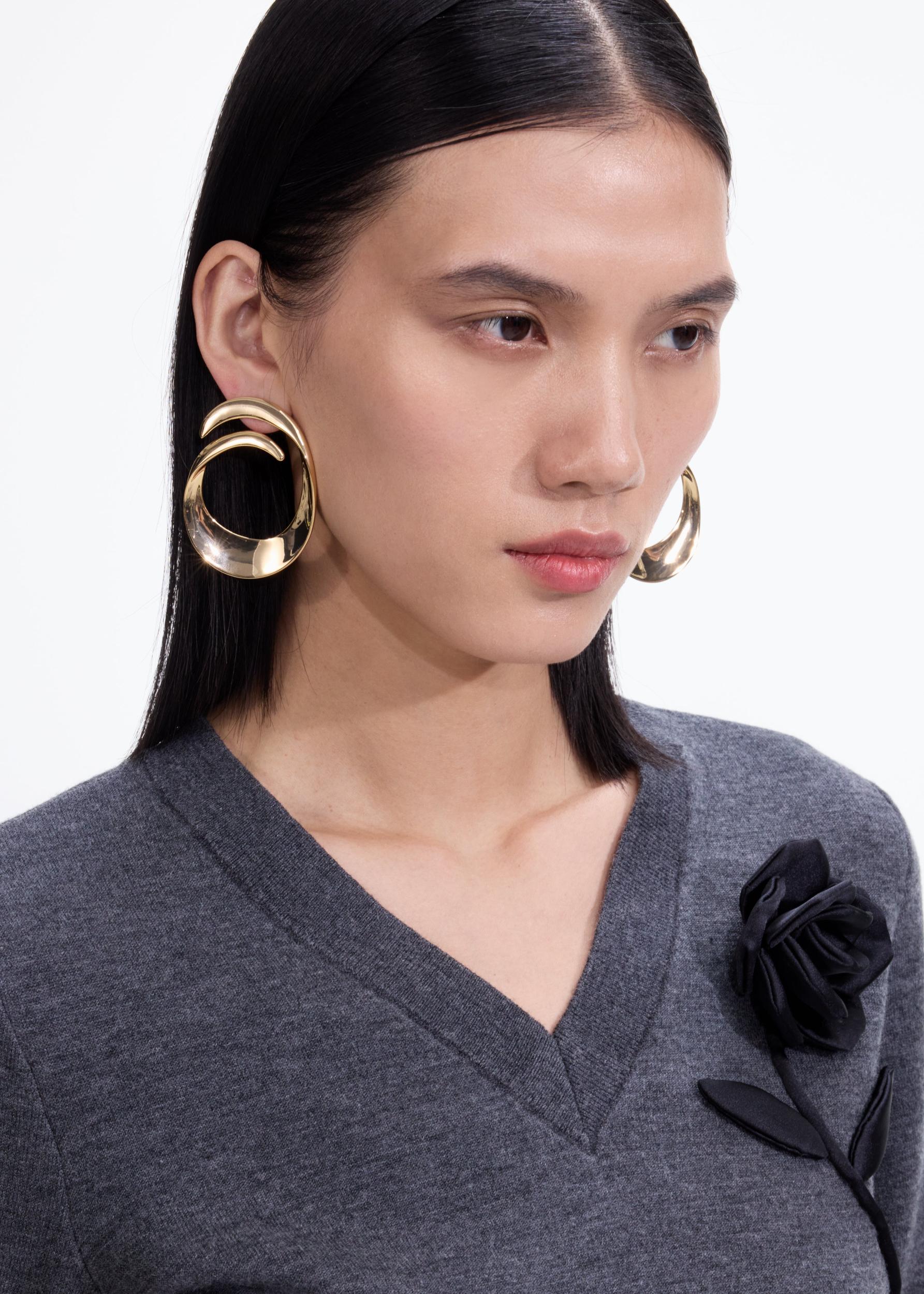 Gold Swirl Earrings Product Image