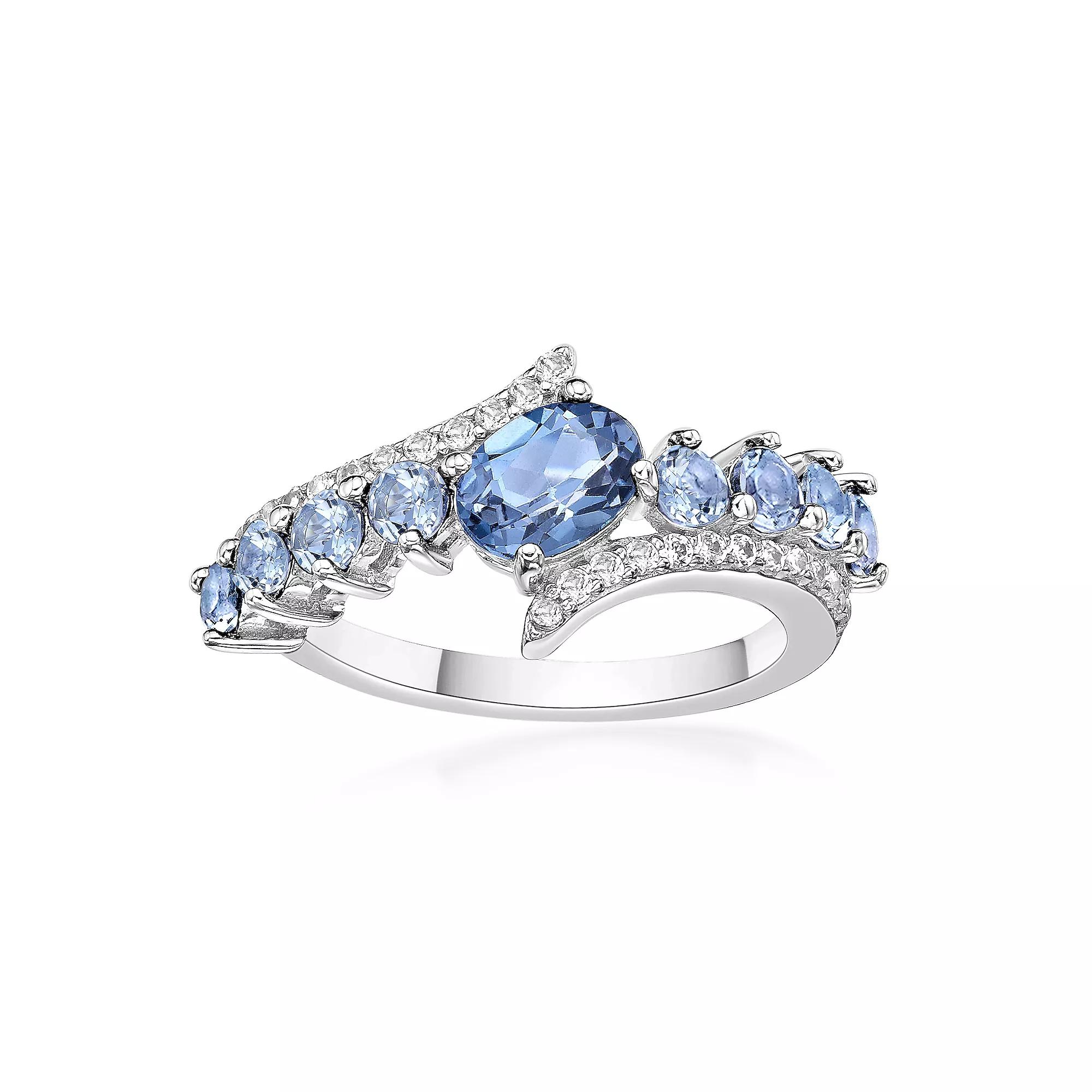 Gemminded Sterling Silver ISQA Blue & White Topaz Ring, Women's,  Product Image