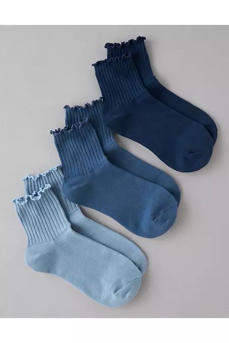 AE Ruffle Boyfriend Socks 3-Pack Women's Product Image