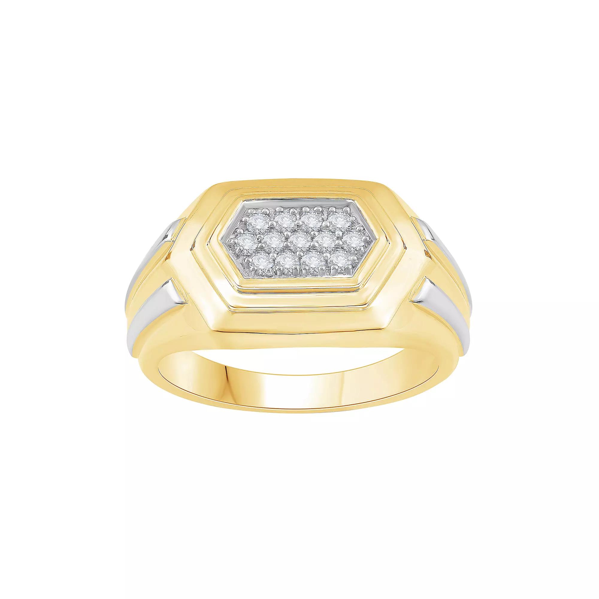 Men's 14k Gold Over Silver 1/3 Carat T.W. Diamond Ring, Size: 11, Gold Tone Product Image
