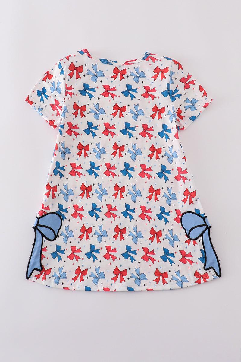 Bow applique print mom&me dress Product Image