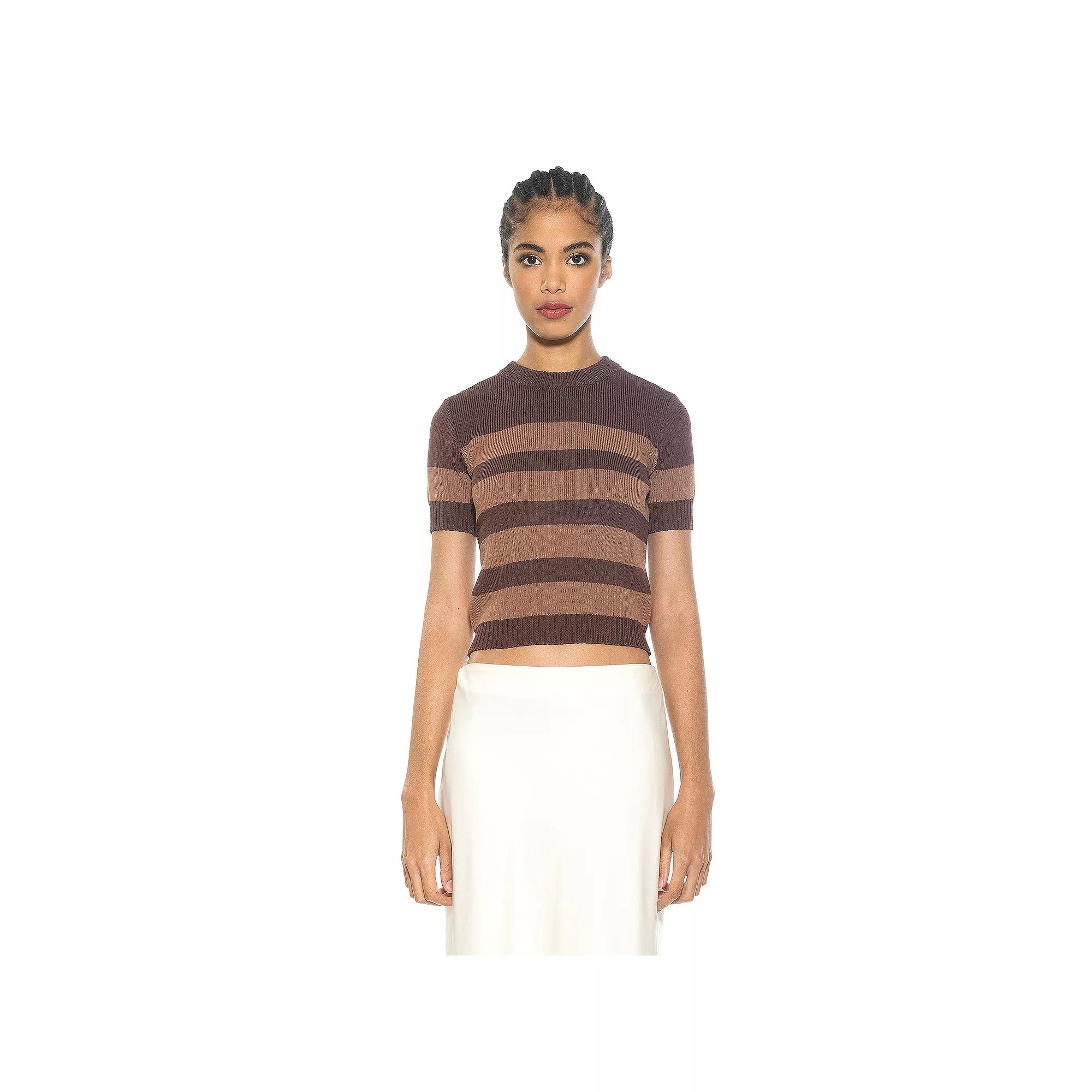 Womens ALEXIA ADMOR Pat Classic Knit Stripped Top Product Image