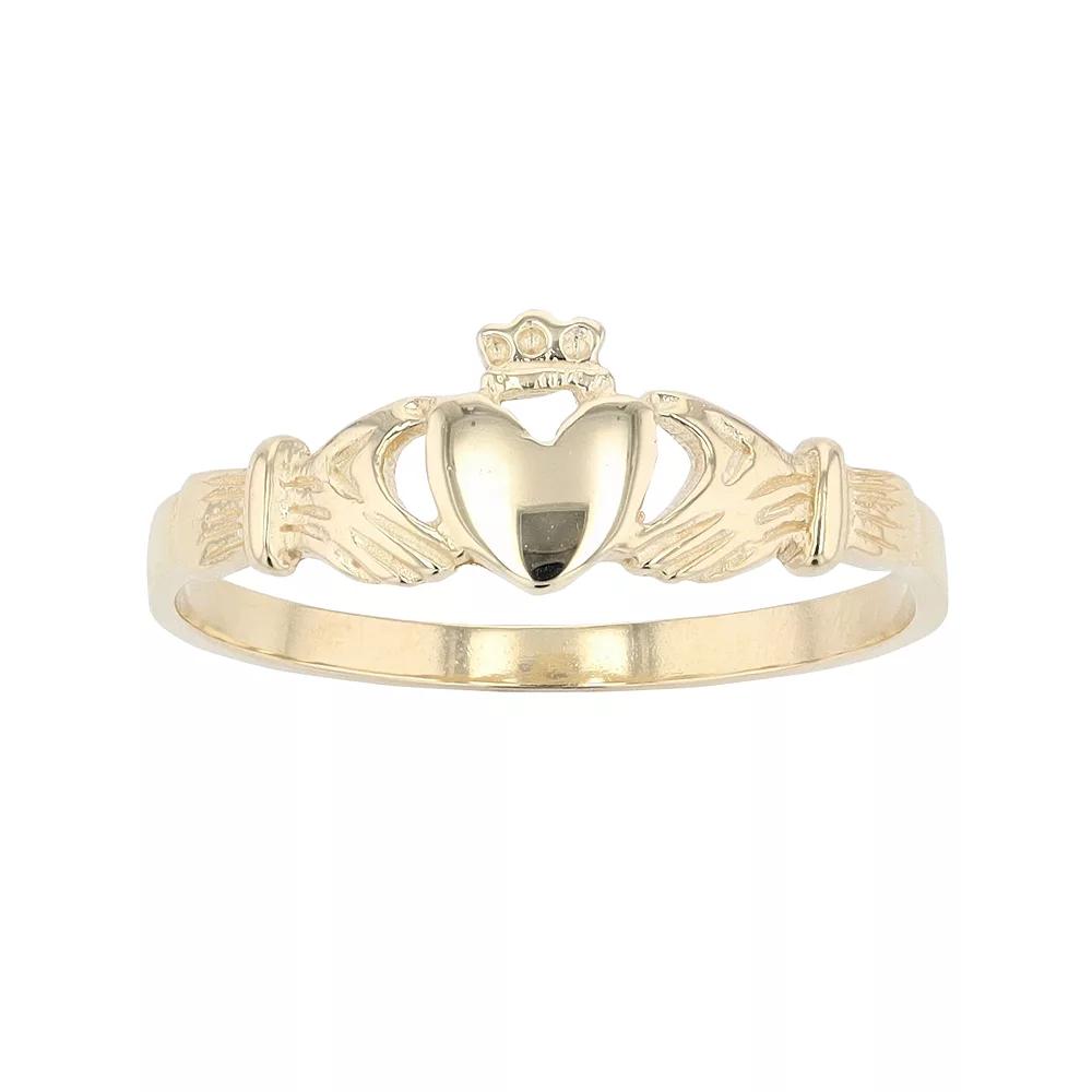 Au Naturale 10k Gold Claddagh Ring, Womens Product Image