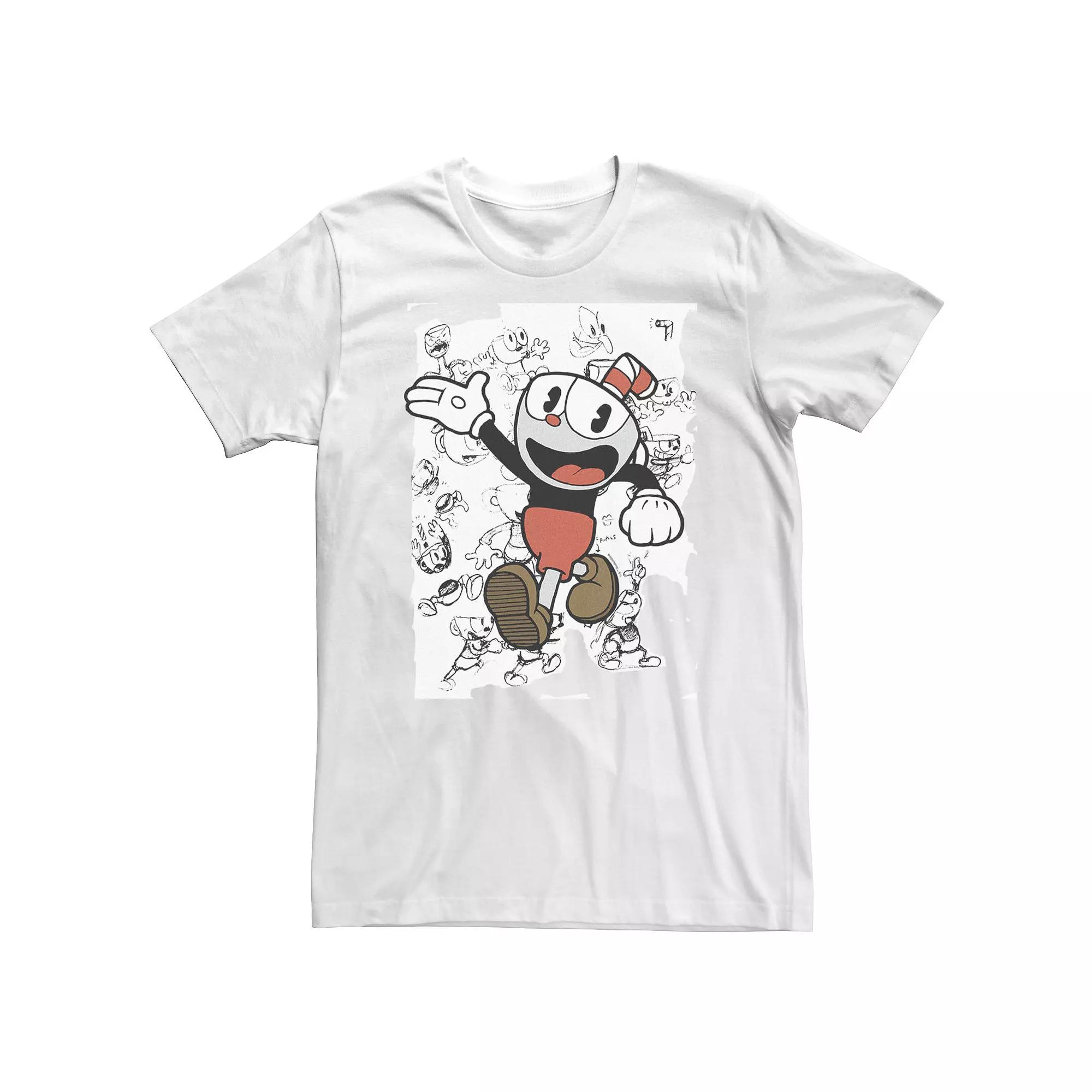 Big & Tall Cuphead Character Sketches Tee, Men's,  Product Image