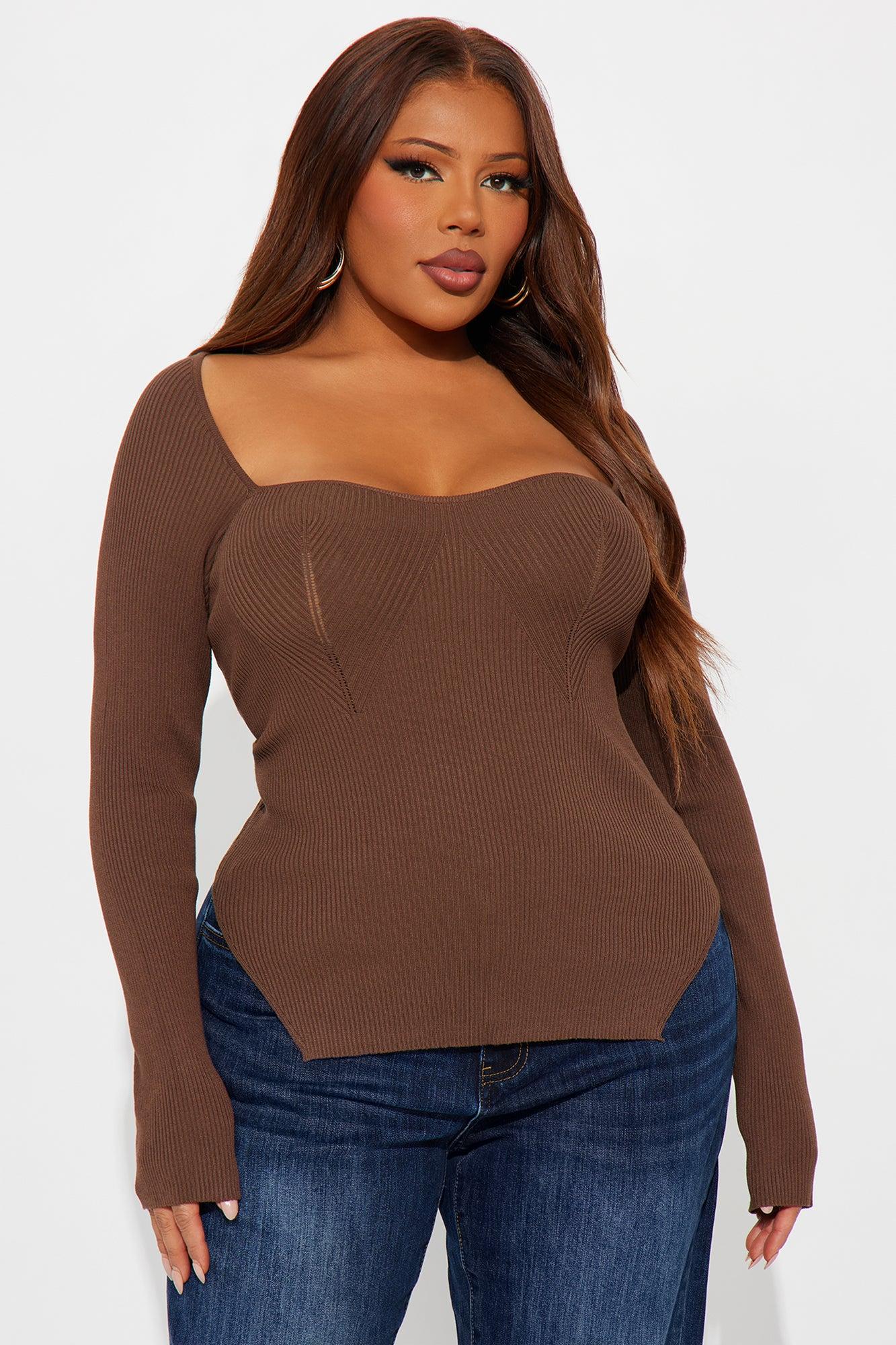 Eyes Around Sweater - Brown Female Product Image