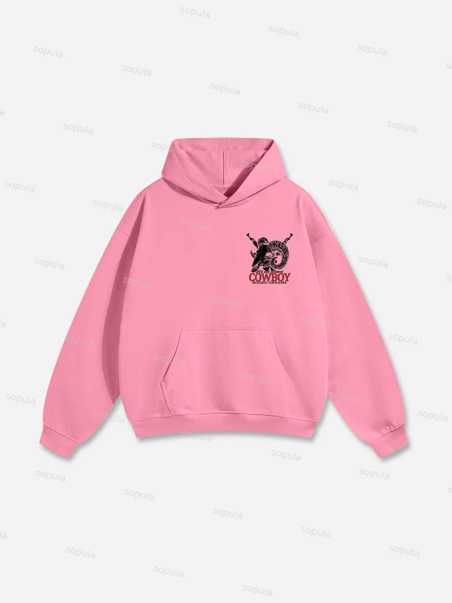 Western Skull Cowboy Graphic Hoodie Product Image