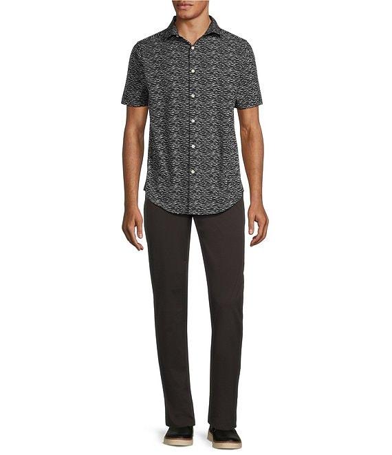 Murano Slim Fit Wave Pattern Performance Stretch Long Sleeve Woven Shirt Product Image