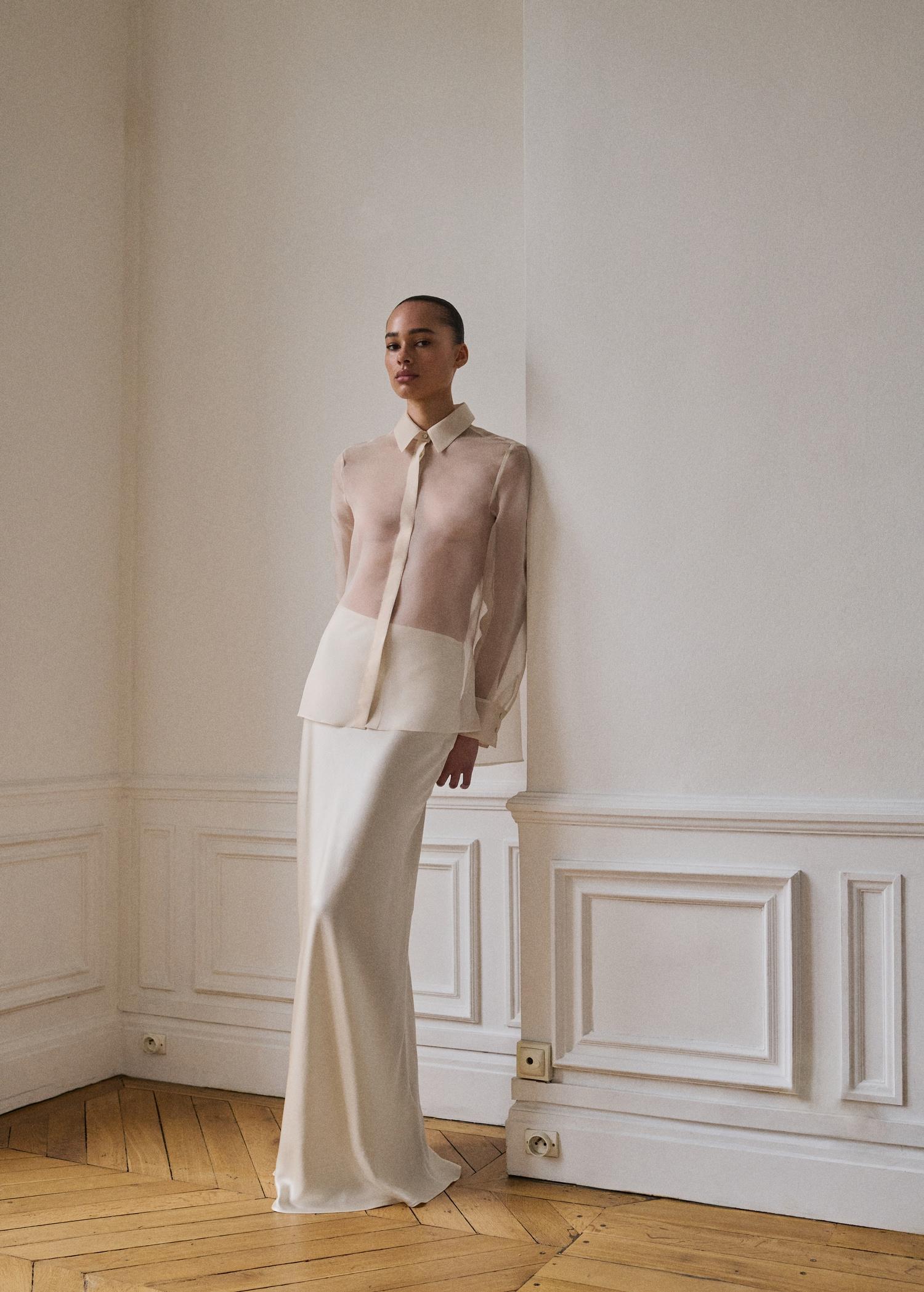 Satin maxi-skirt - Women | MANGO USA Product Image