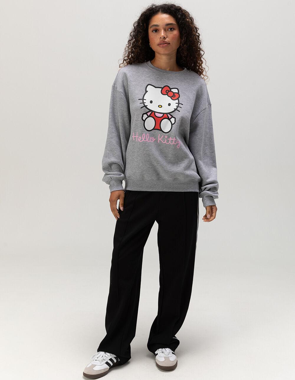 SANRIO Hello Kitty Womens Crewneck Sweatshirt - HEATHER GRAY Product Image