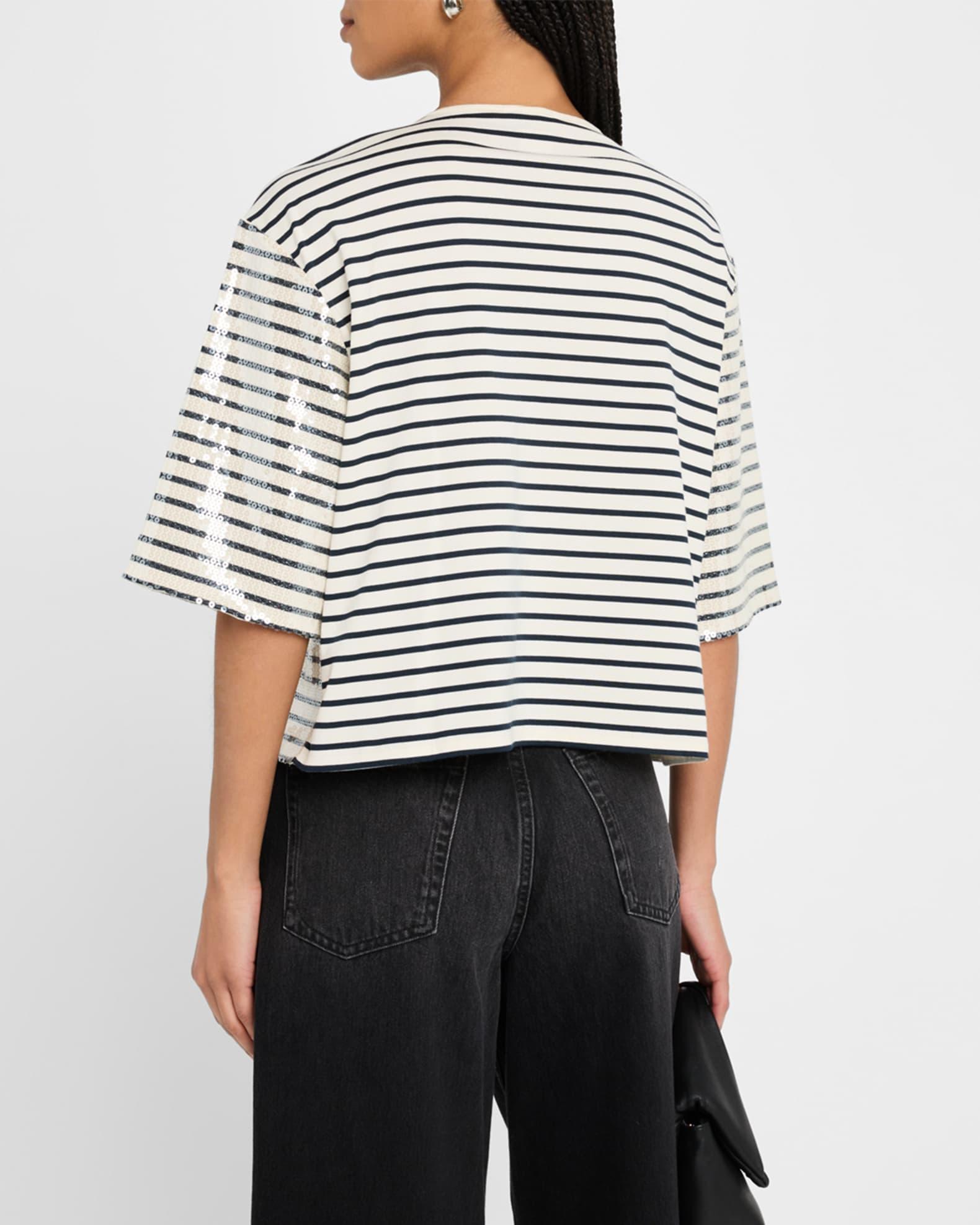 Gardone Boxy Striped Sequin Tee Product Image