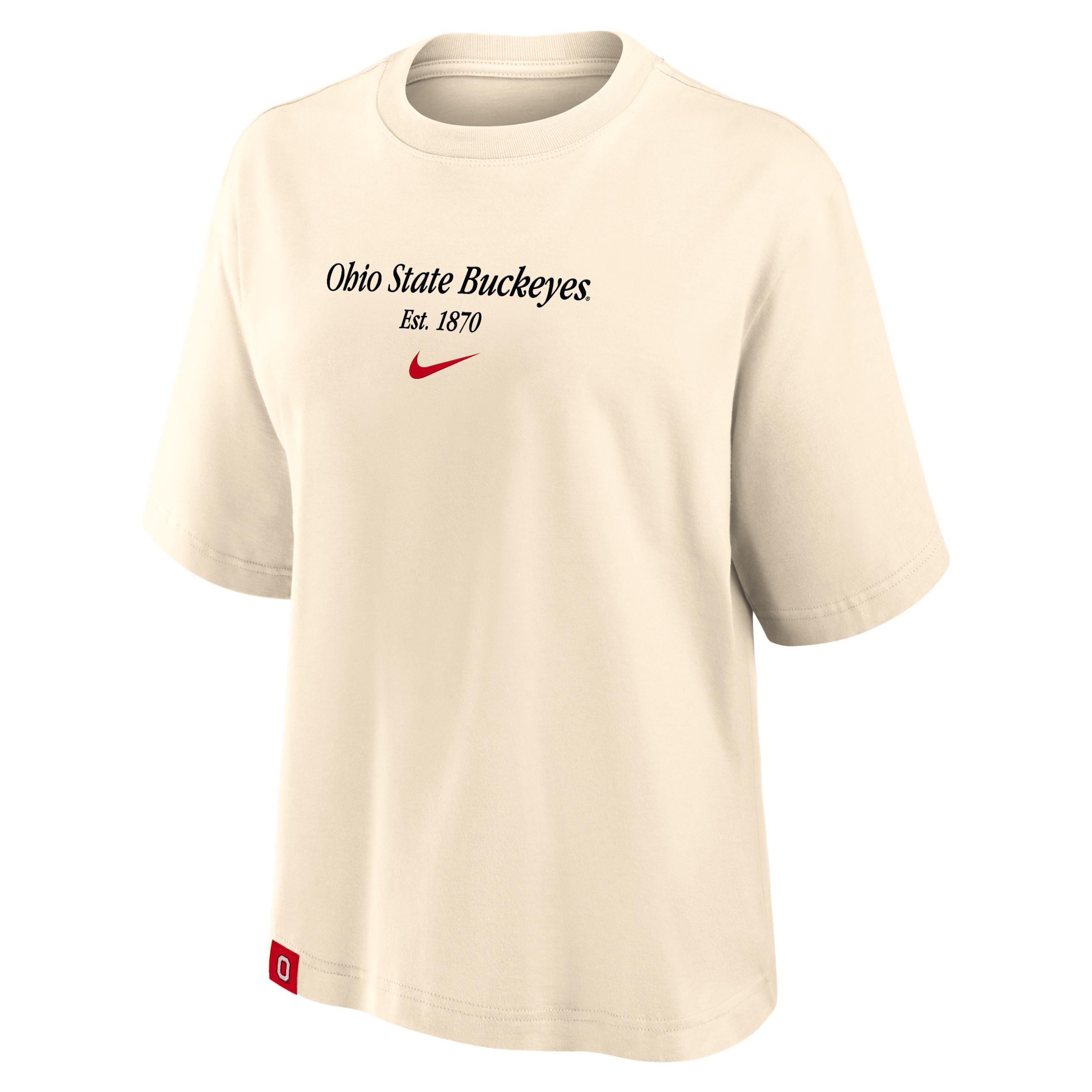 Georgia Established Tag Boxy Nike Womens College T-Shirt | 01CM15ANGB-87M Product Image