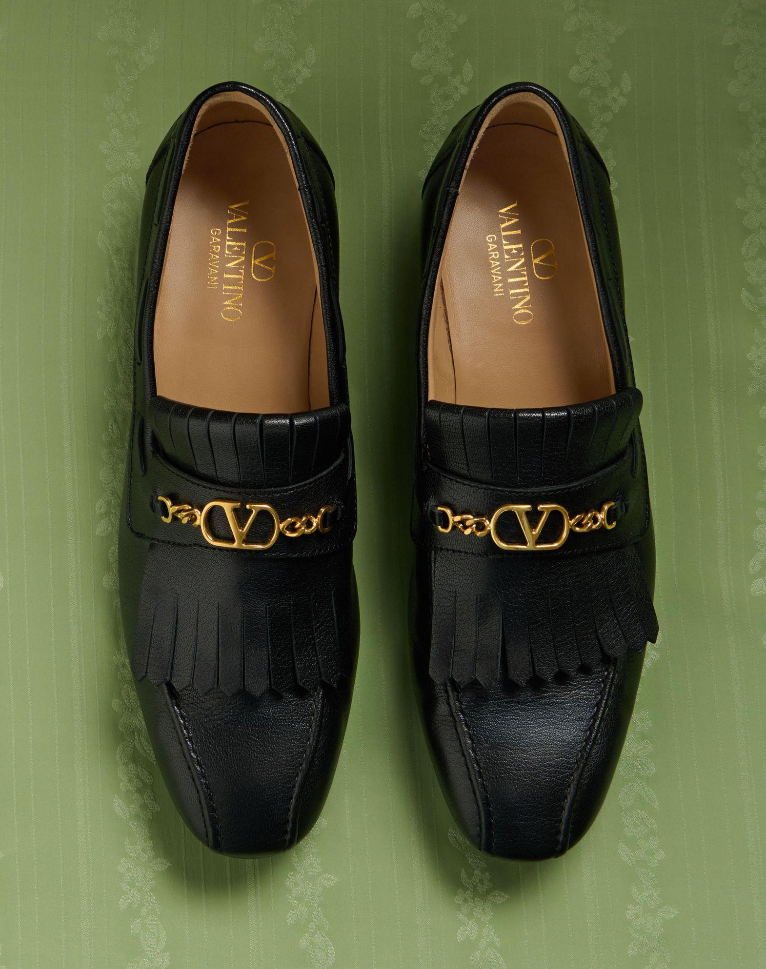 Vlogo Signature Kidskin Loafer With Fringes Product Image
