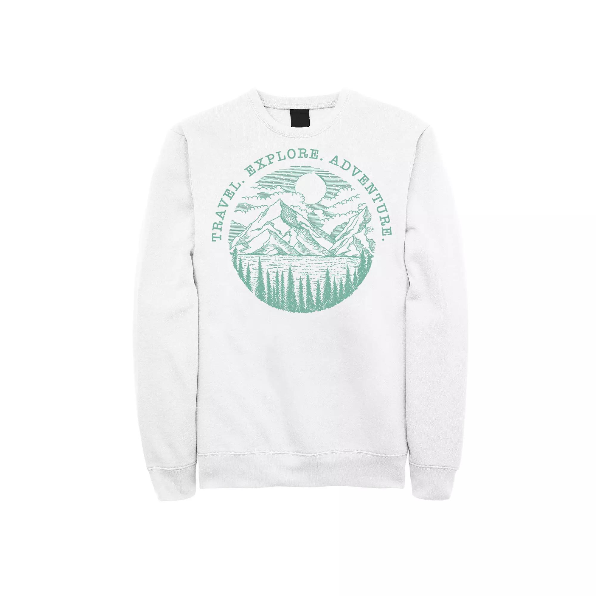Men's Travel Explore Adventure Sketch Mountains Sweatshirt,  Product Image