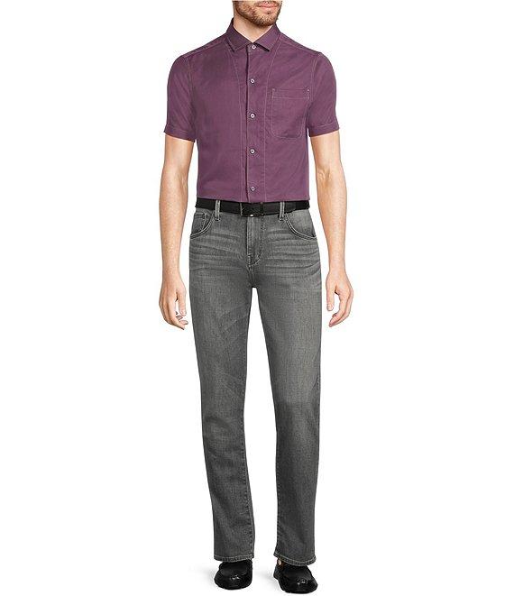 Murano Big & Tall Interdimensional Collection Slim Fit Contrast Stitch Short Sleeve Woven Shirt Product Image