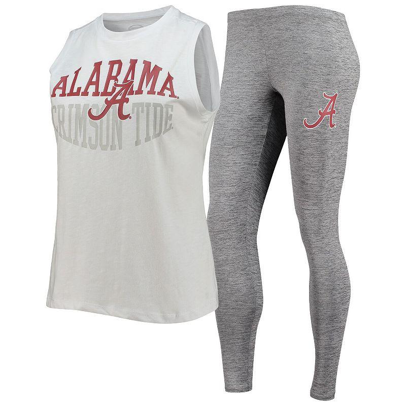 Women's Concepts Sport Charcoal/White Alabama Crimson Tide Tank Top & Leggings Sleep Set, Size: Medium Product Image