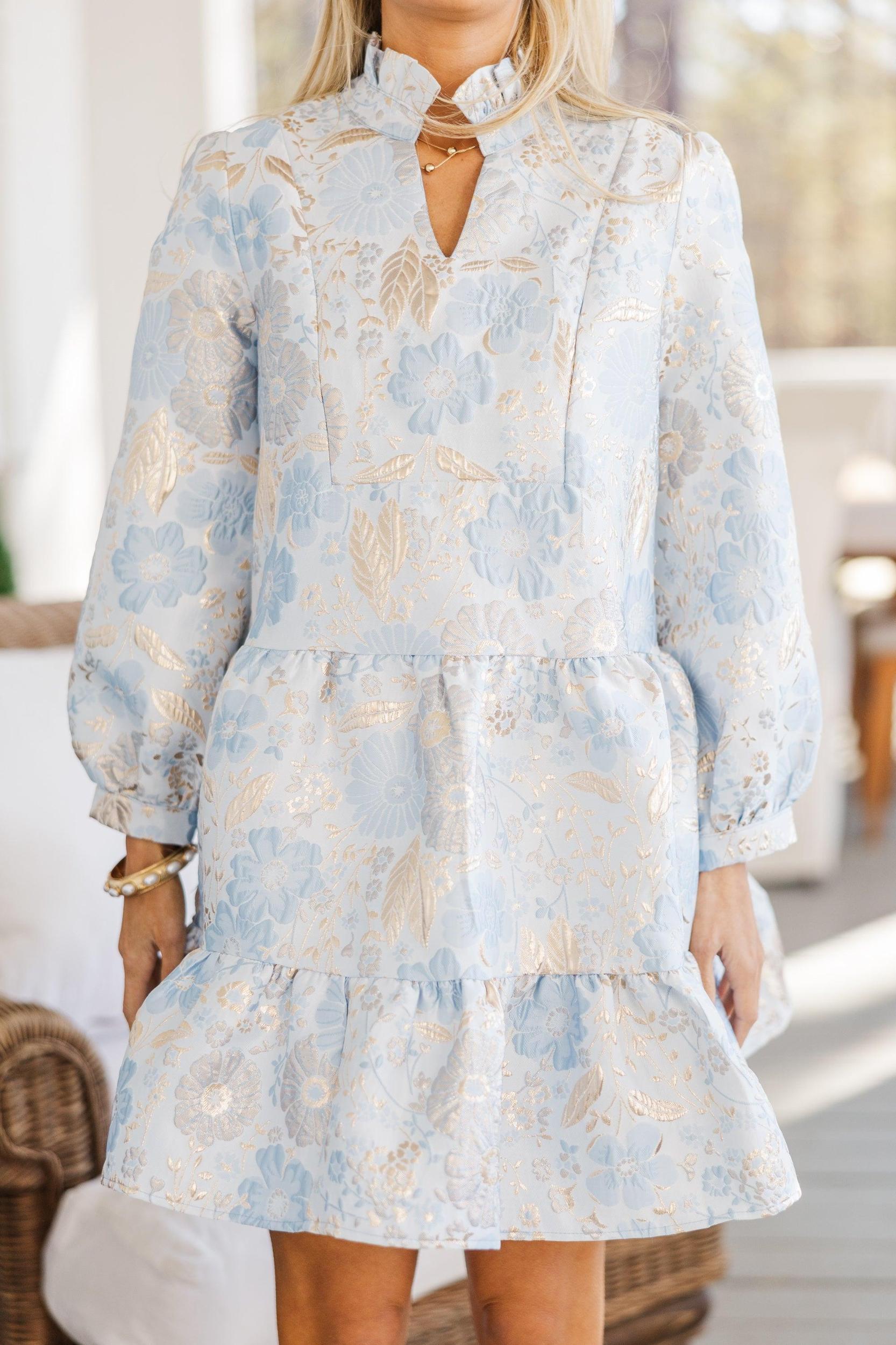 Always On My Mind Light Blue Floral Dress Female Product Image