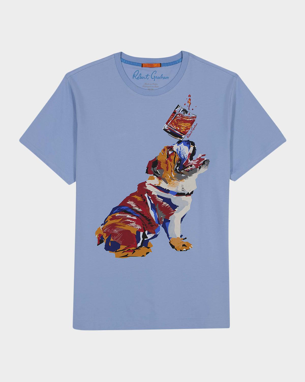 Mens Whiskey Dog Graphic Cotton T-Shirt Product Image