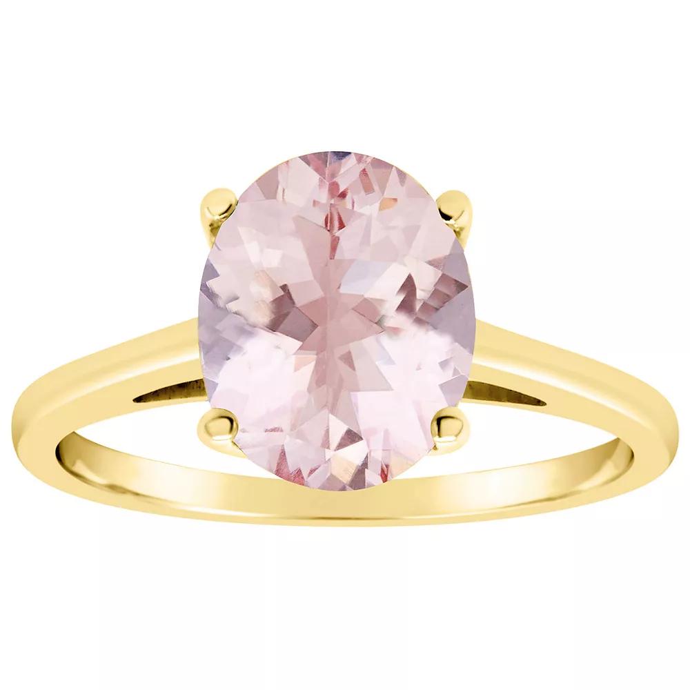Alyson Layne 14k Gold Oval Morganite Solitaire Ring, Women's, Size: 6 Product Image