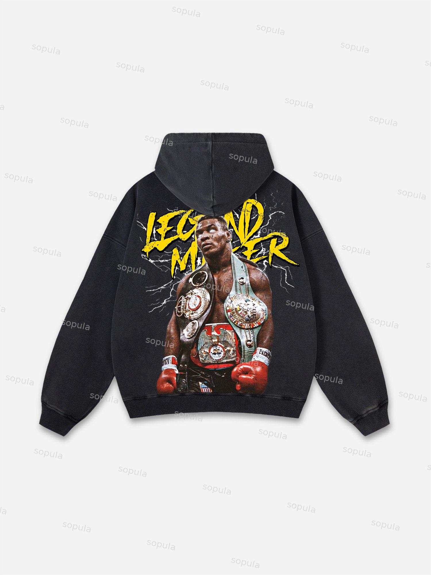 Sopula Tomie Vintage Graphics Washed Distressed Hoodie Product Image