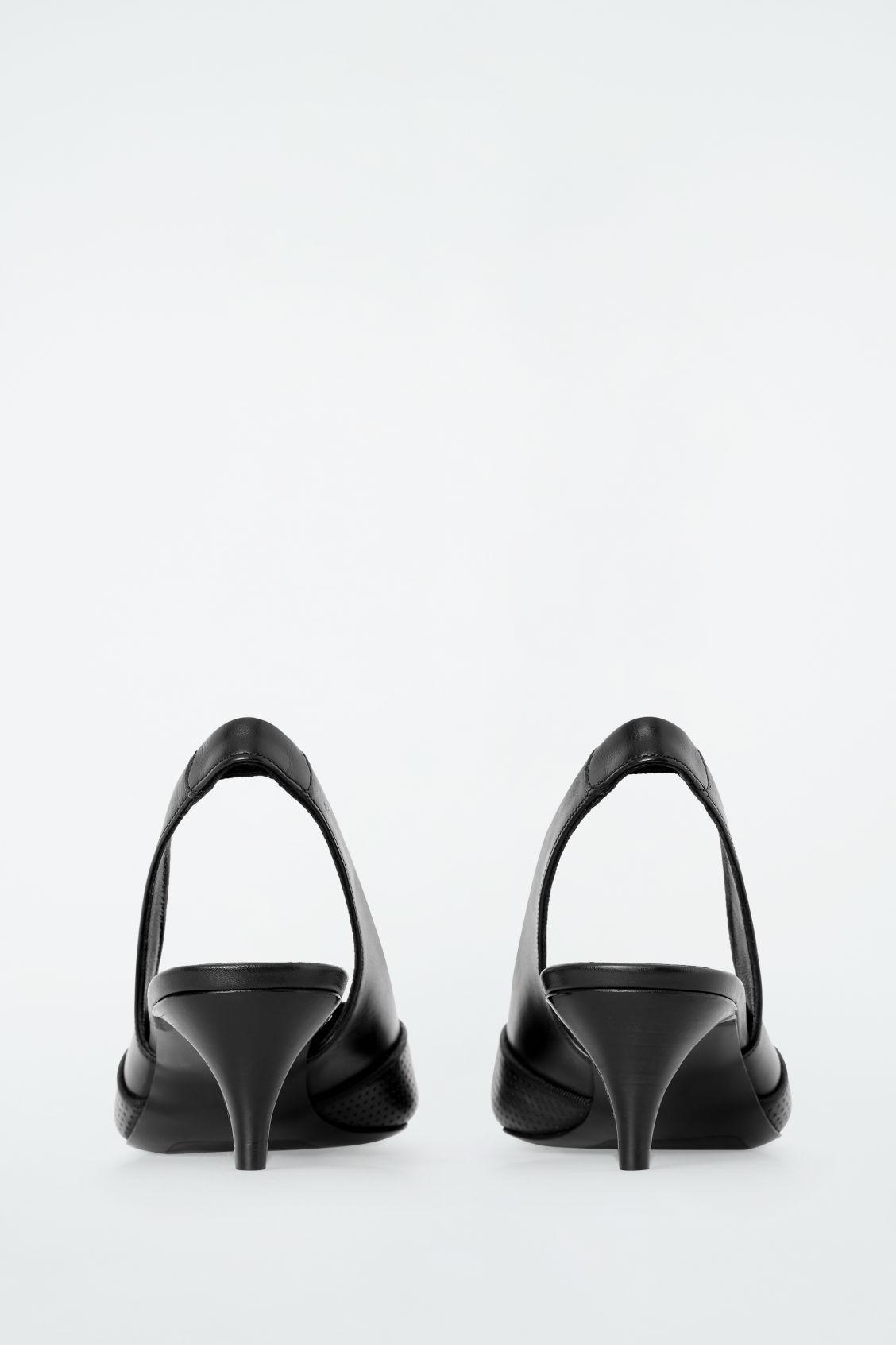 PERFORATED LEATHER SLINGBACK HEELS Product Image