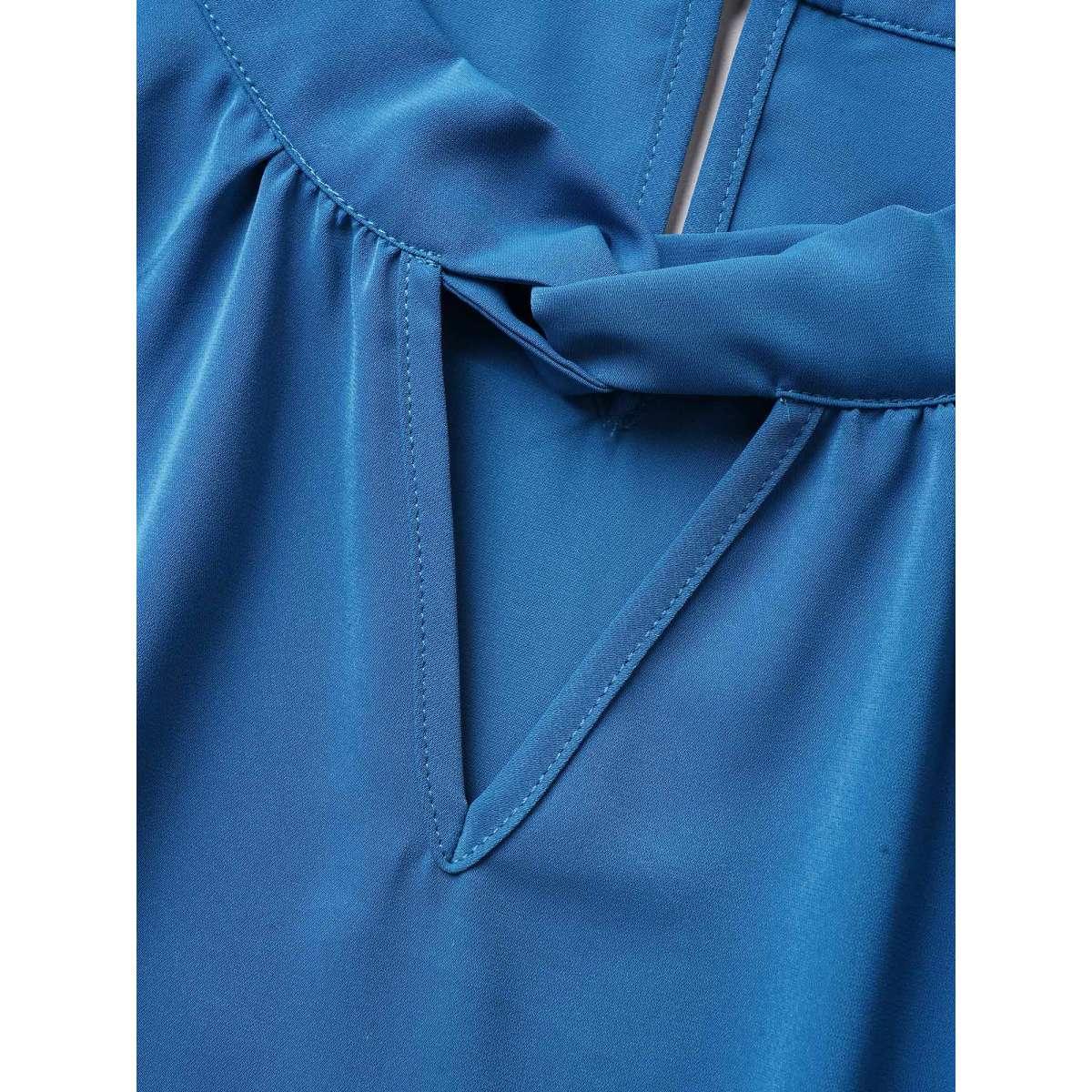 Plus Size Plain Keyhole Twist Front Tank Top Women Aegean At the Office Twist Asymmetrical Neck Work Tank Tops Camis BloomChic 18-20/2X Product Image