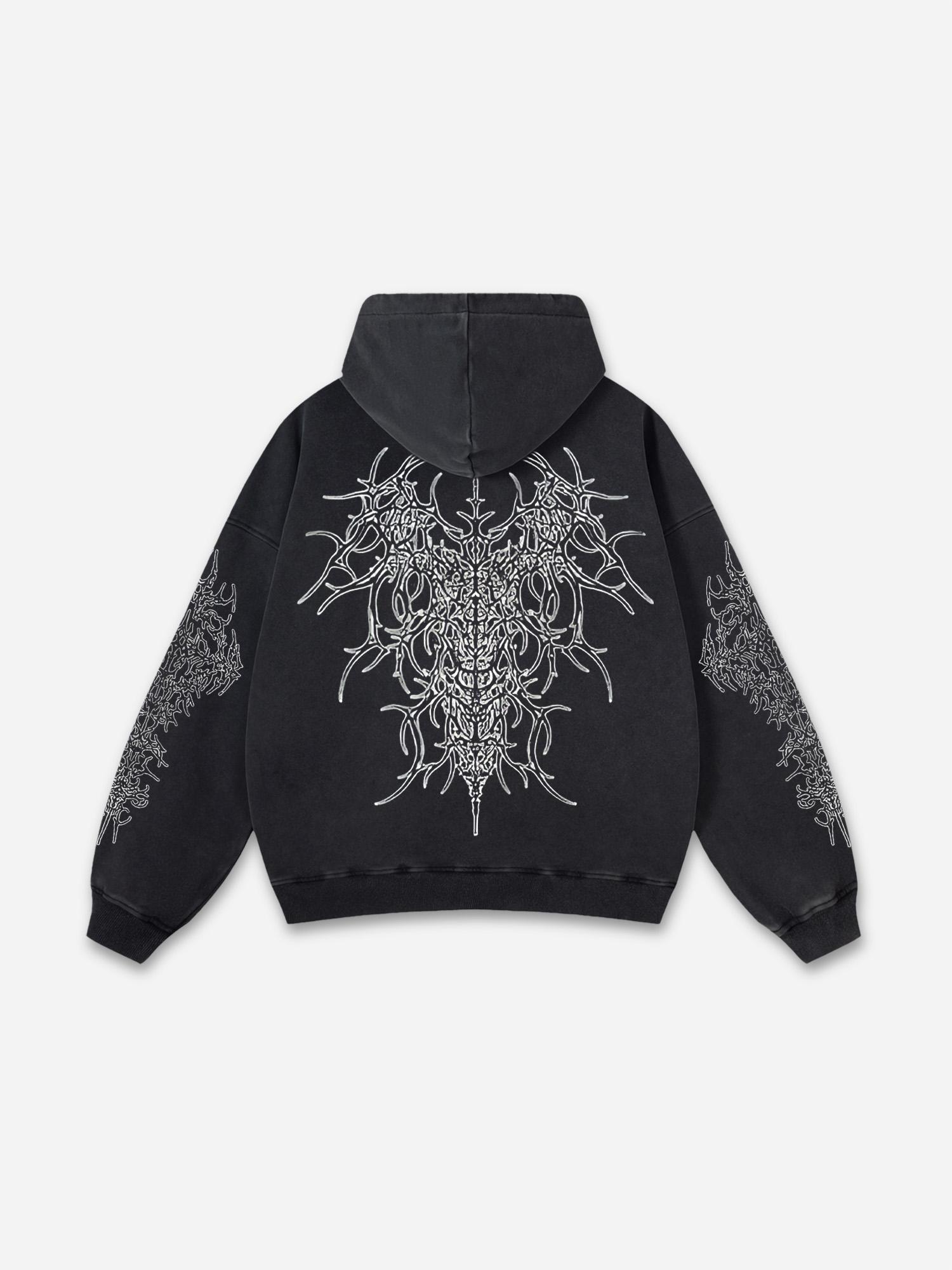 Sopula Vintage Jesus Print Acid Wash Hoodie Product Image