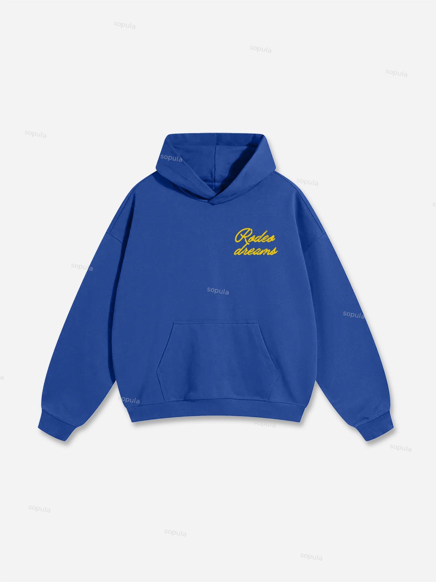 Cowboy Rodeo Dreams Print Cotton Hoodie Product Image