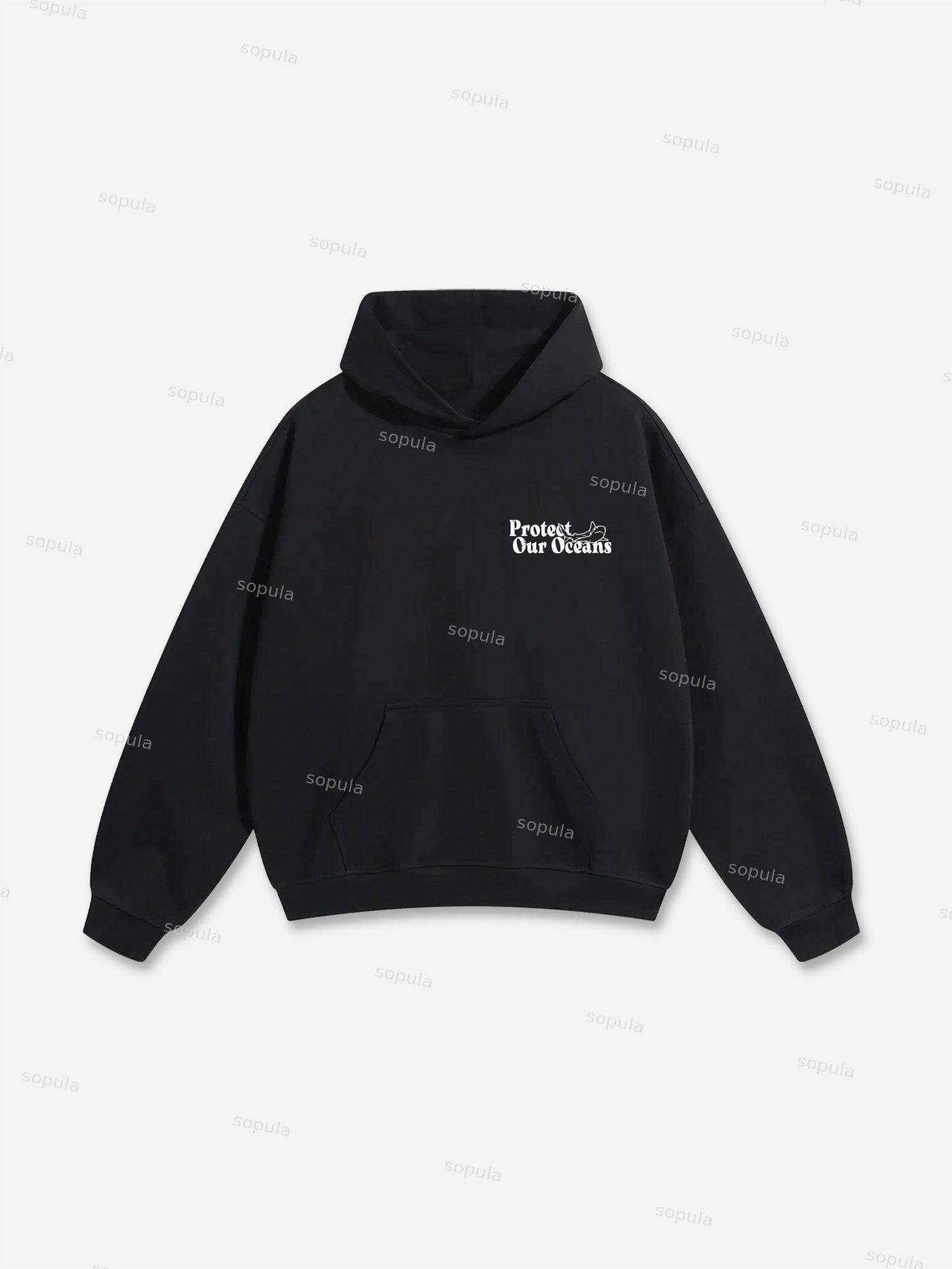 Sopula Vintage Peace Heaven Print Hoodie Product Image