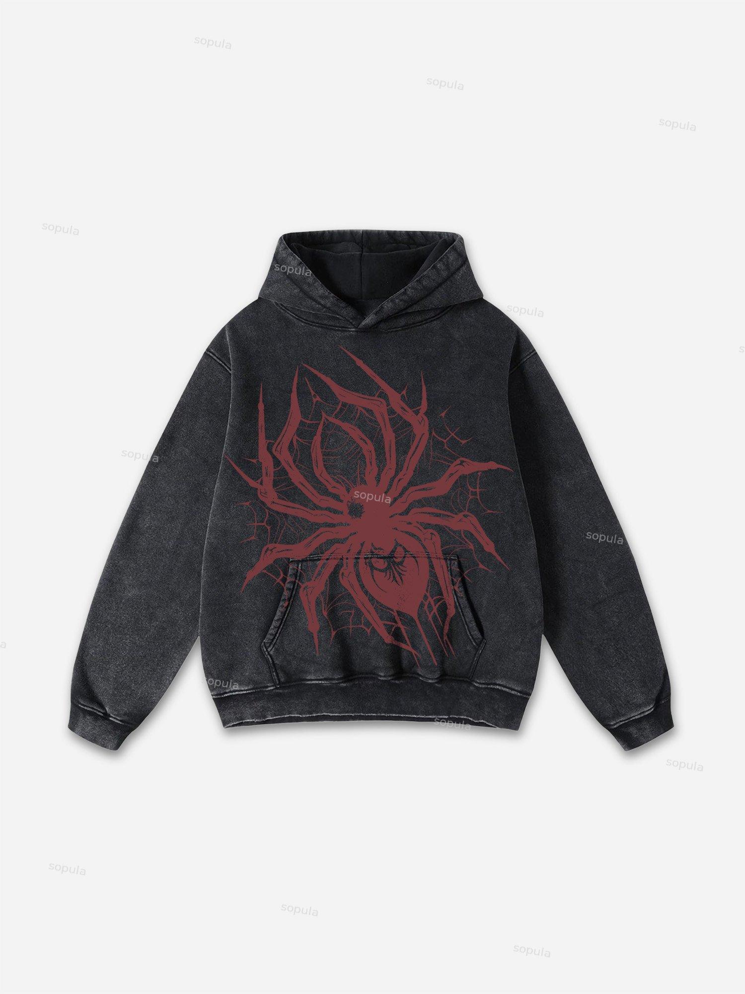 Vintage Fraternal Double Cross Graphic Acid Washed Oversized Hoodie Product Image