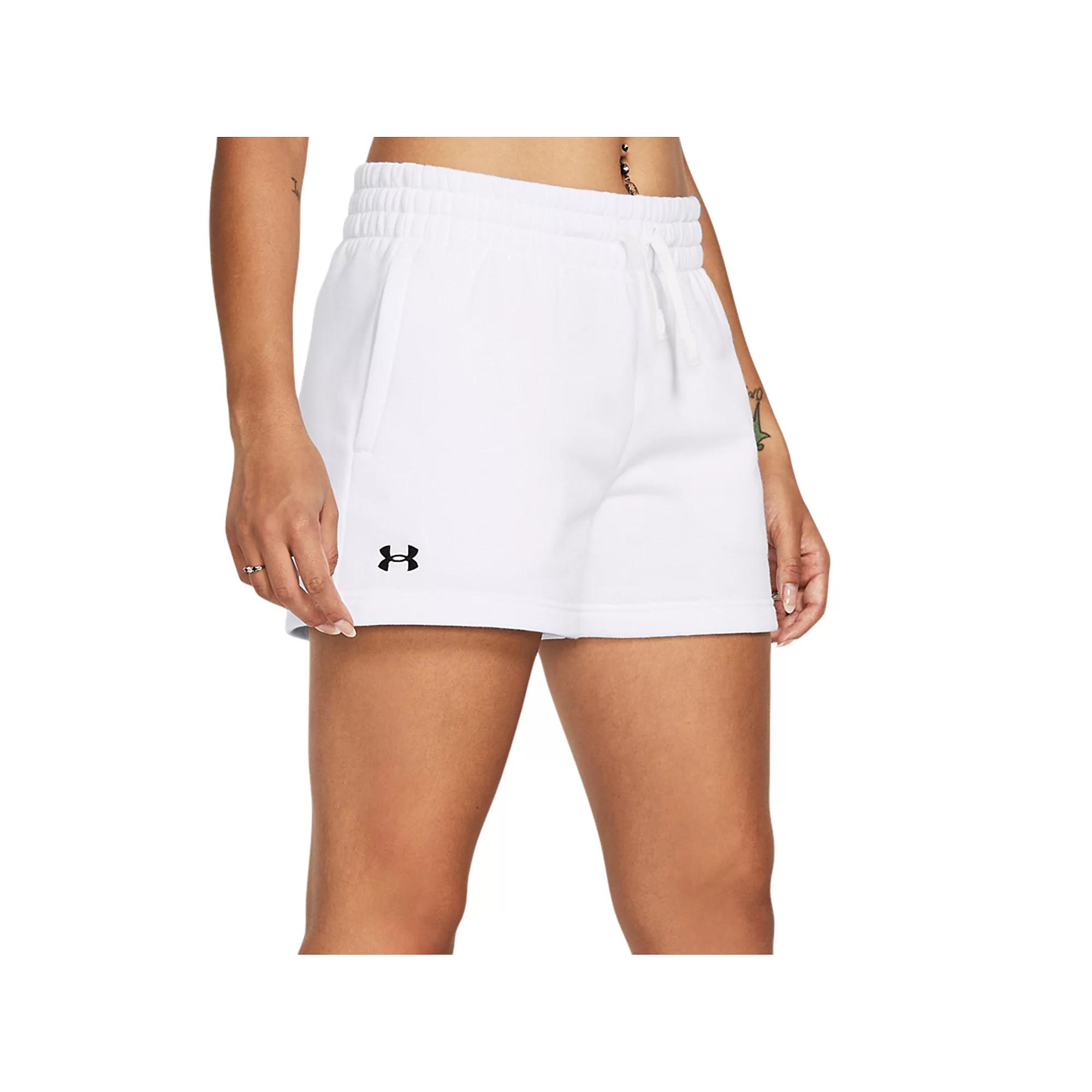 Women's Under Armour Rival Fleece Shorts, Size: Small, White Product Image