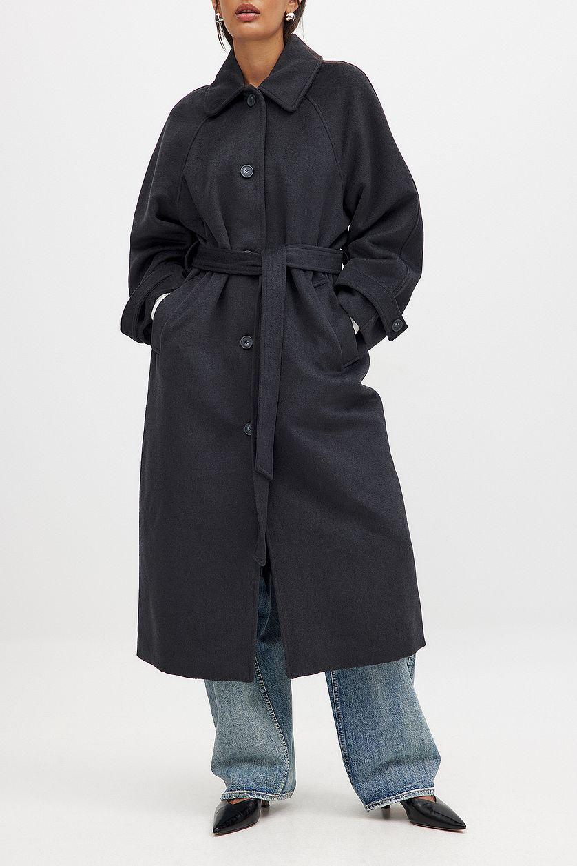 Raglan Sleeve Wool Blend Coat Product Image