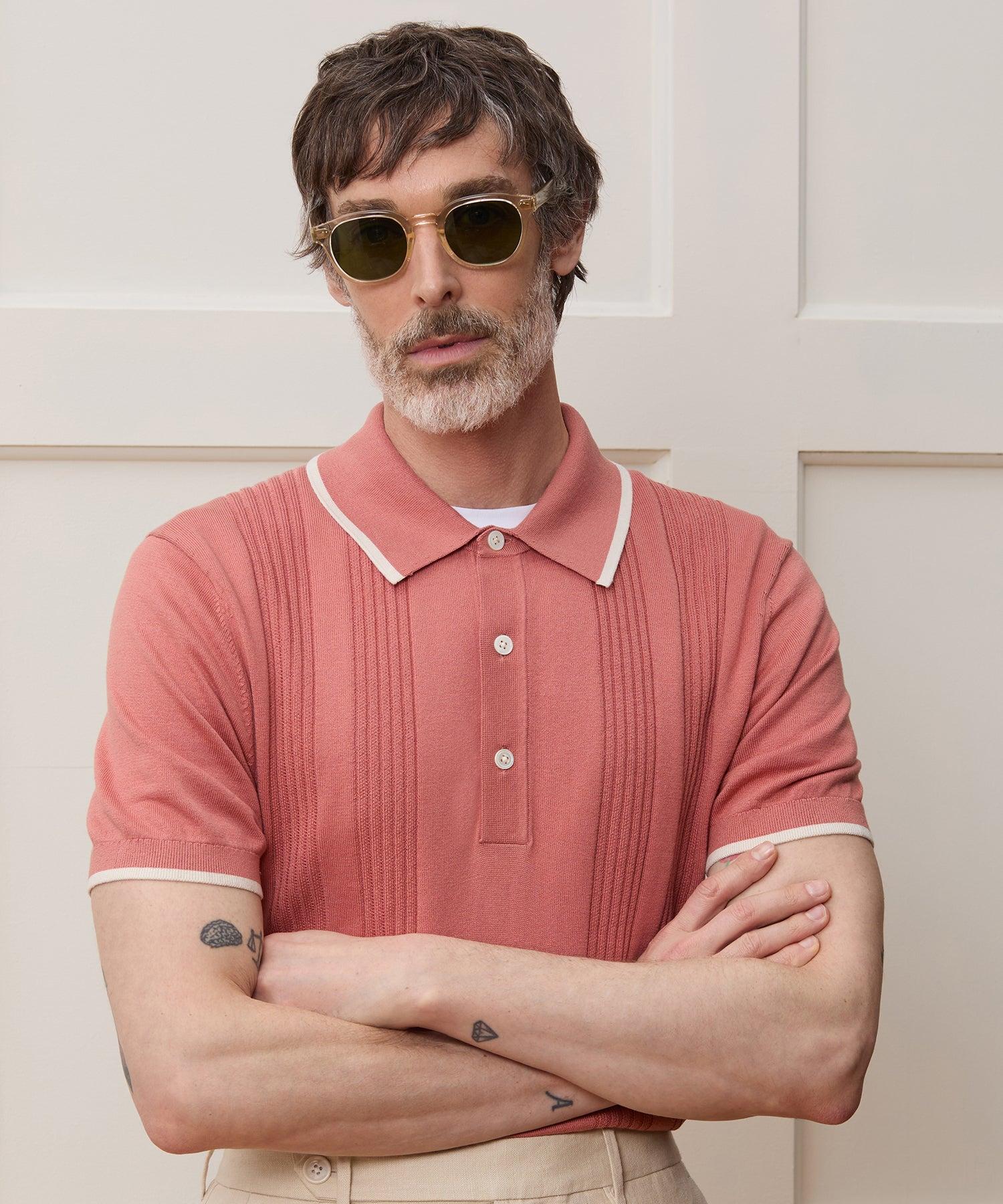 Silk-Cotton Tipped Sweater Polo Product Image