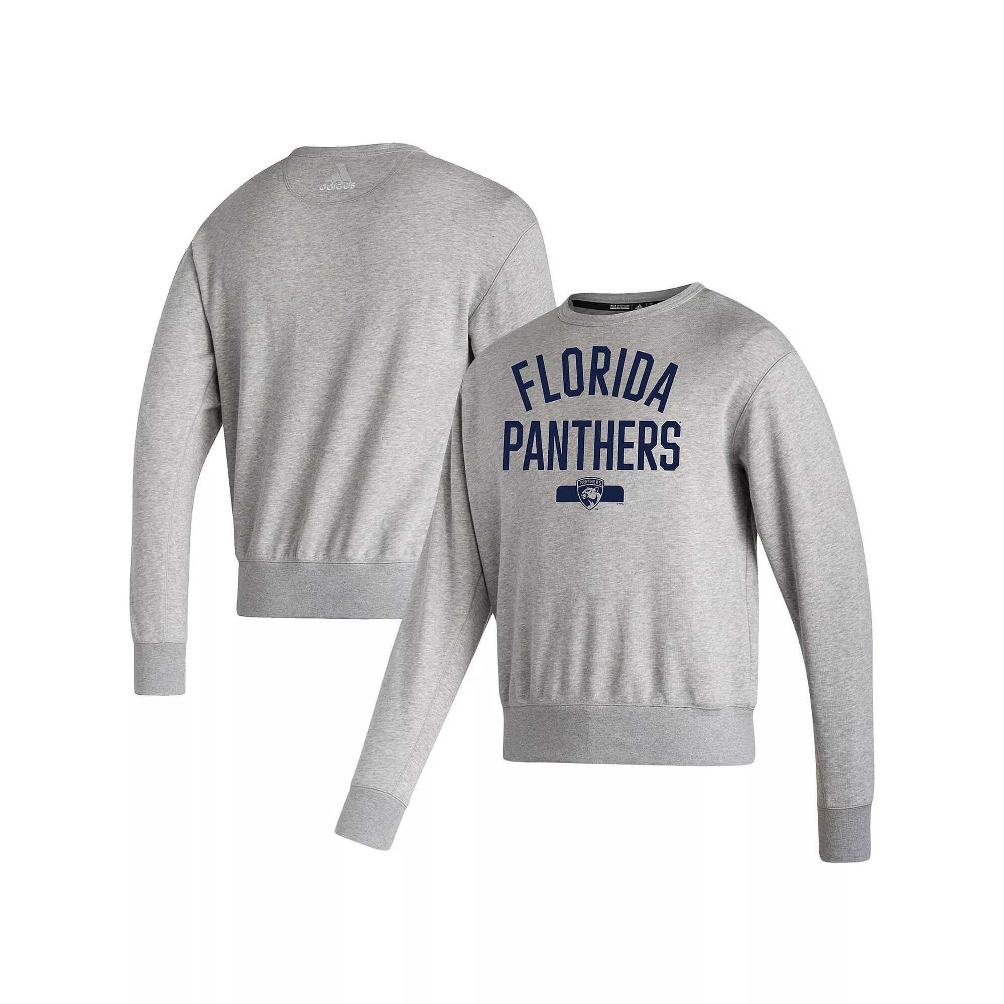 Men's adidas Heathered Gray Florida Panthers Vintage Pullover Sweatshirt, Size: Medium, Pnt Grey Product Image