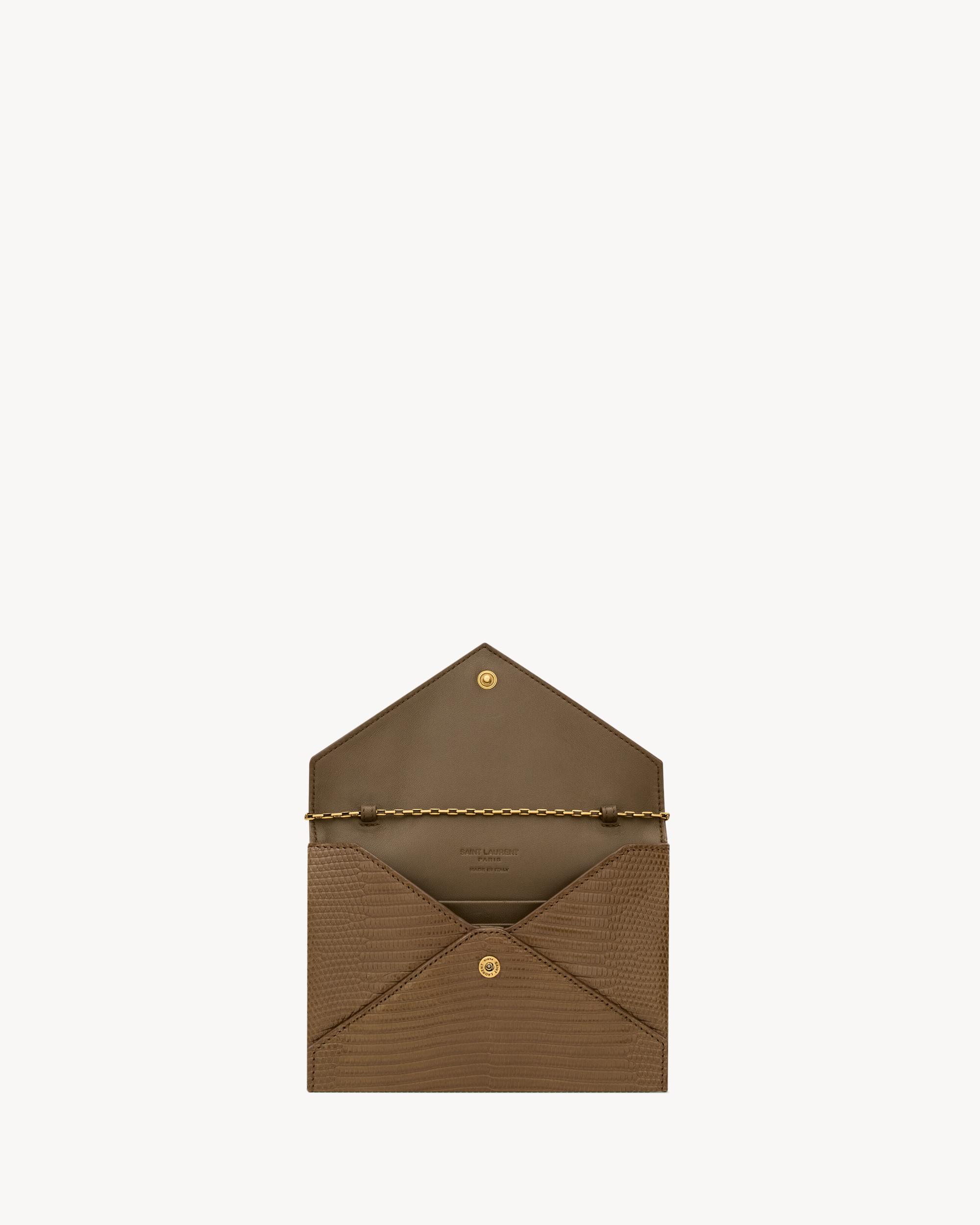 LETTER chain pouch in lizard Product Image